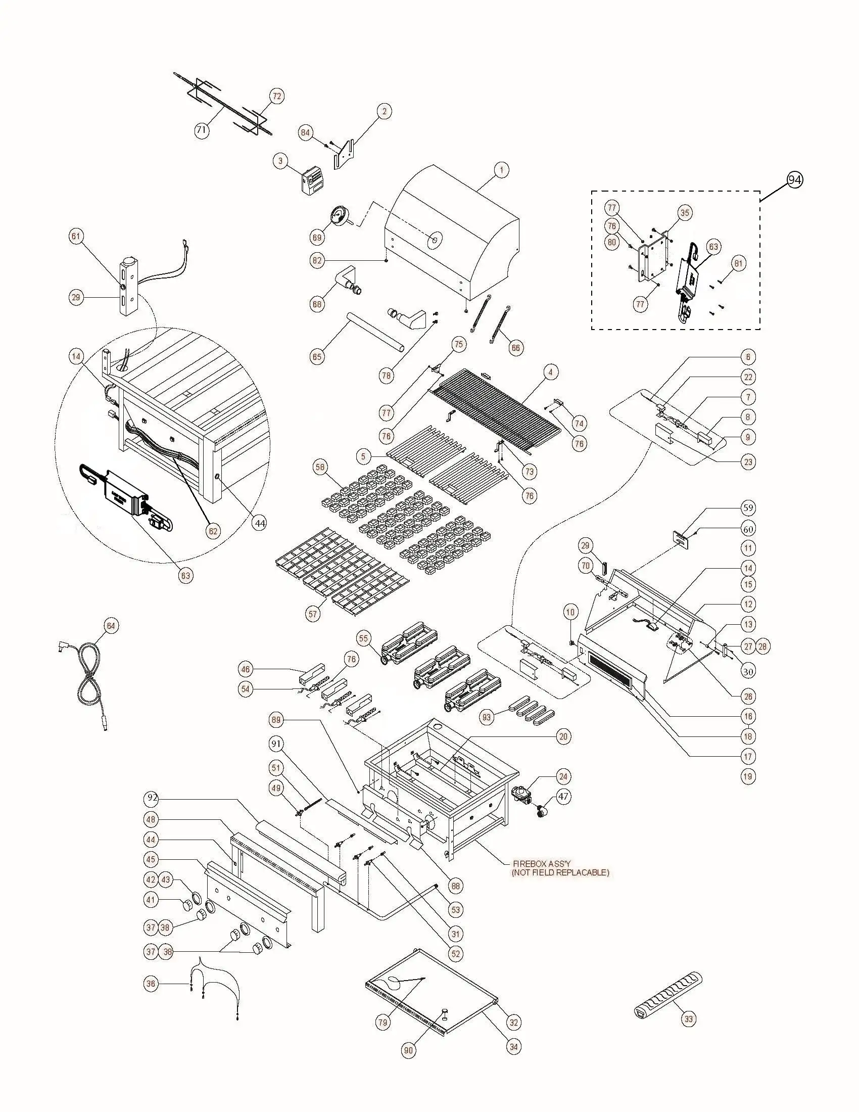 Lynx Professional L36R-3-SULP01, Surf Grill parts diagram