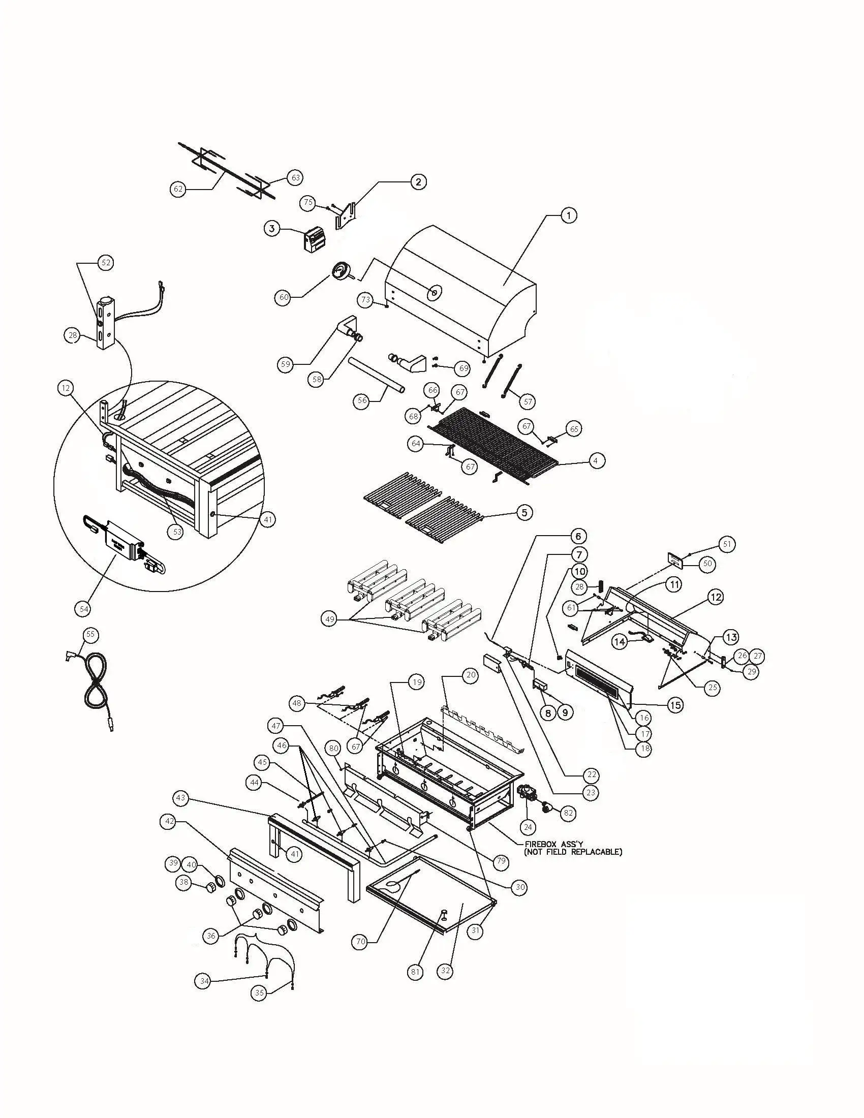 Lynx Professional L36ATR-NG01 Grill parts diagram