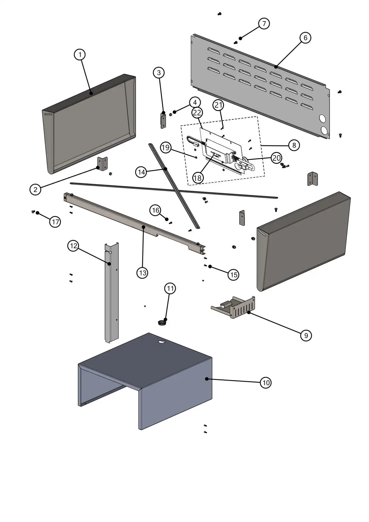 Lynx Professional L36ATRF-LP02 Cart Interior parts diagram