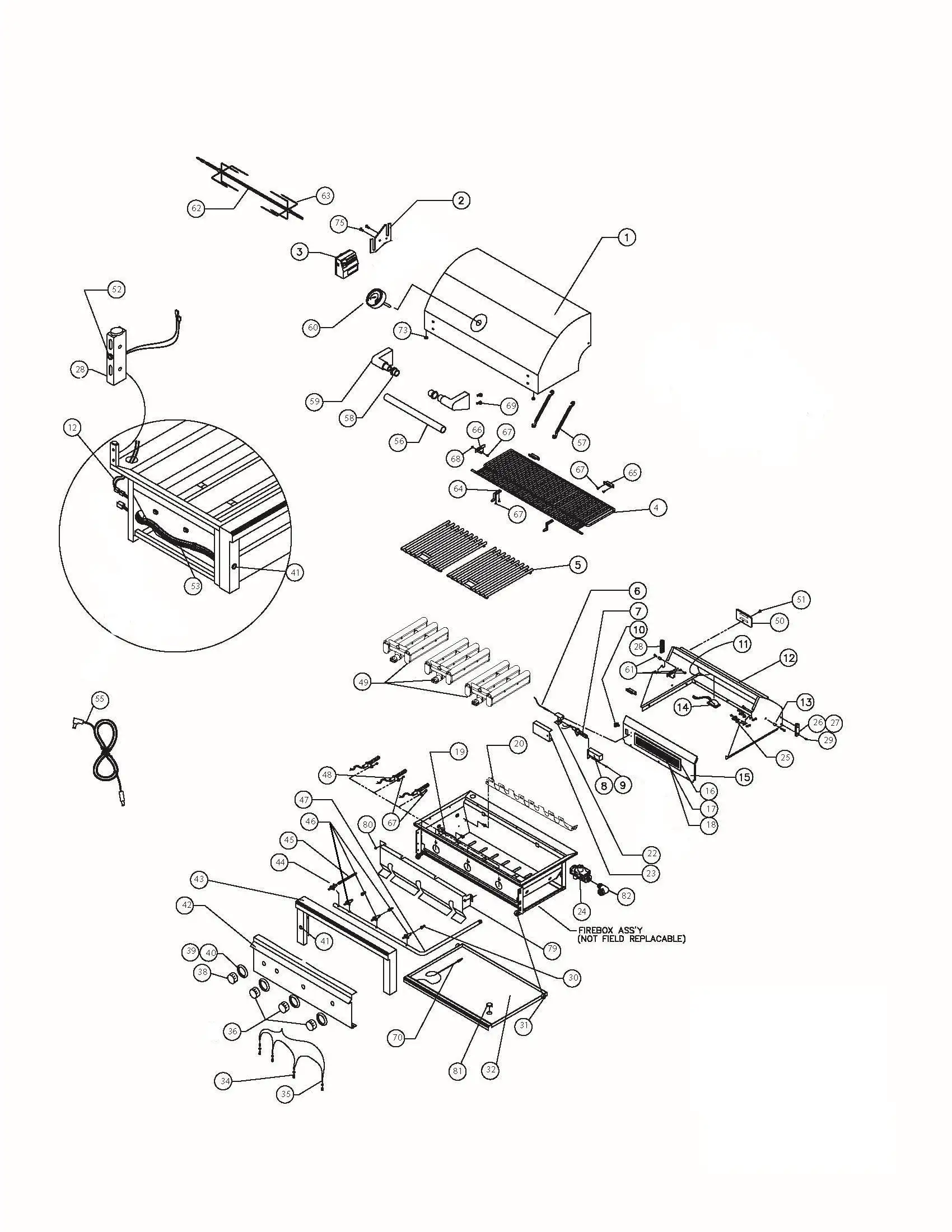Lynx Professional L36ATRF-NG02 Grill parts diagram