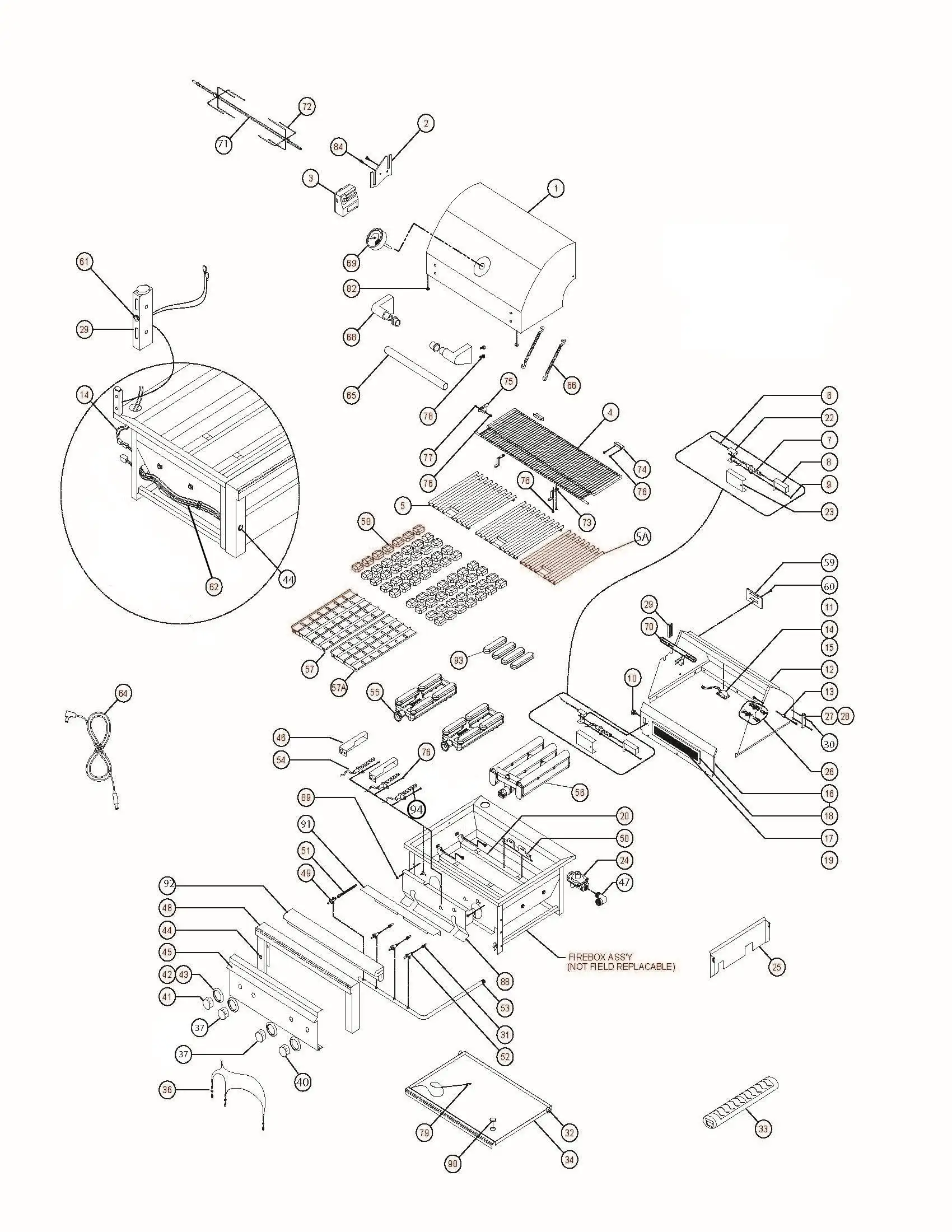 Lynx Professional L42TRF-LP03 Grill parts diagram