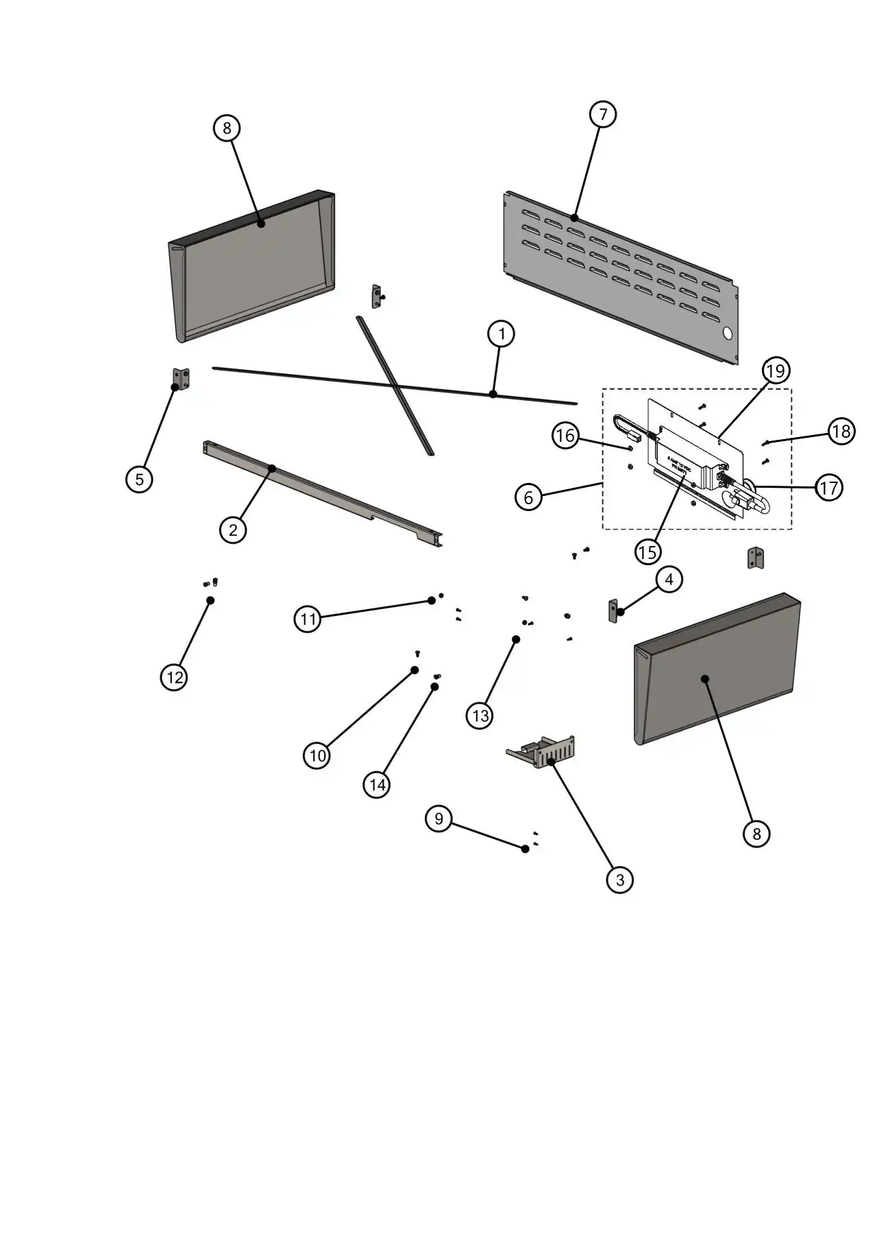 Lynx Professional L42TRF-NG03 Cart Interior parts diagram