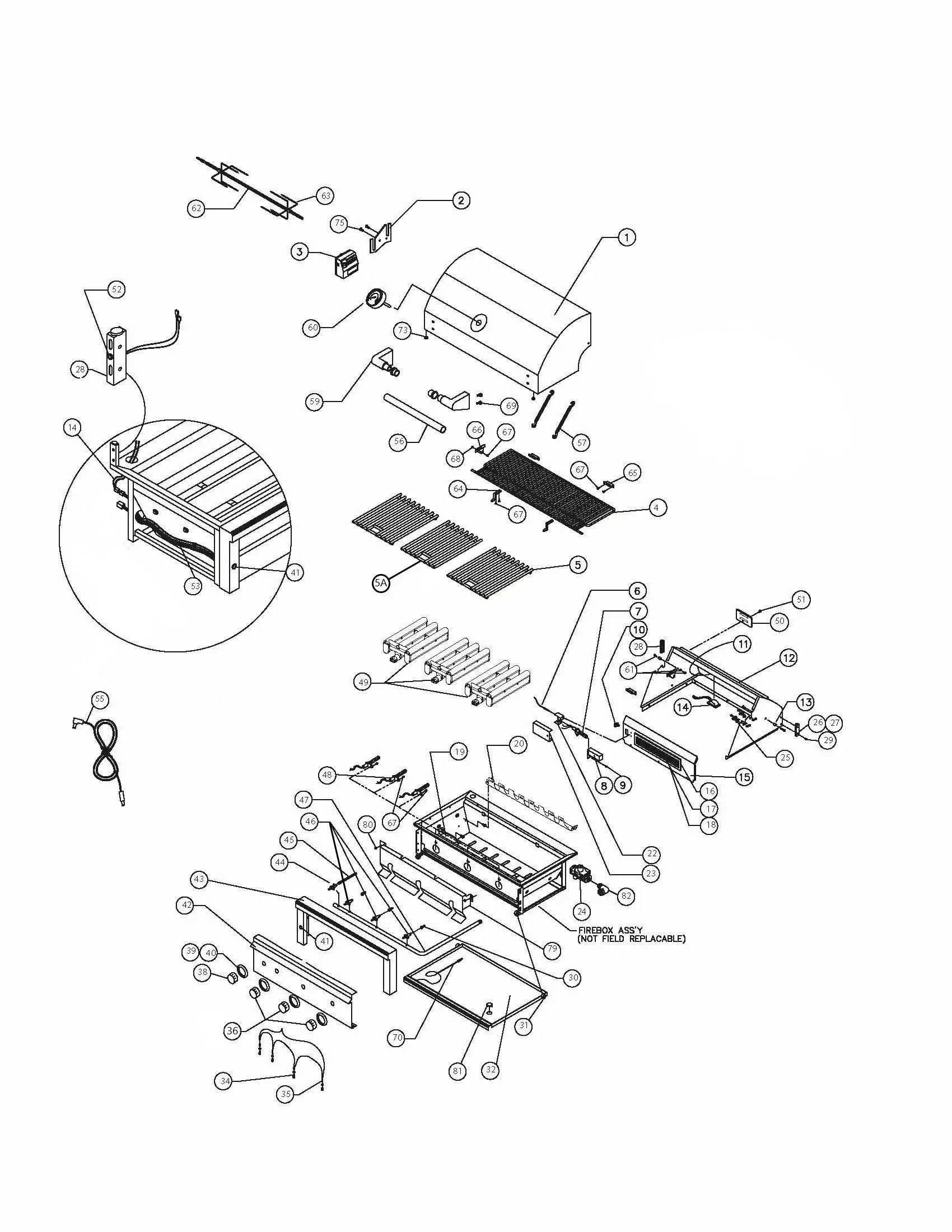 Lynx Professional L42ATRF-LP02 Grill parts diagram