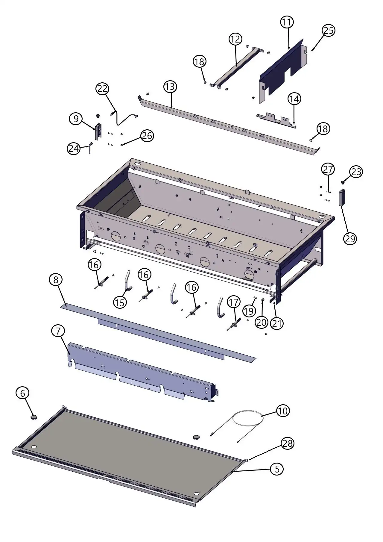 Lynx Professional L54TR-NG02 Burner Box Area parts diagram