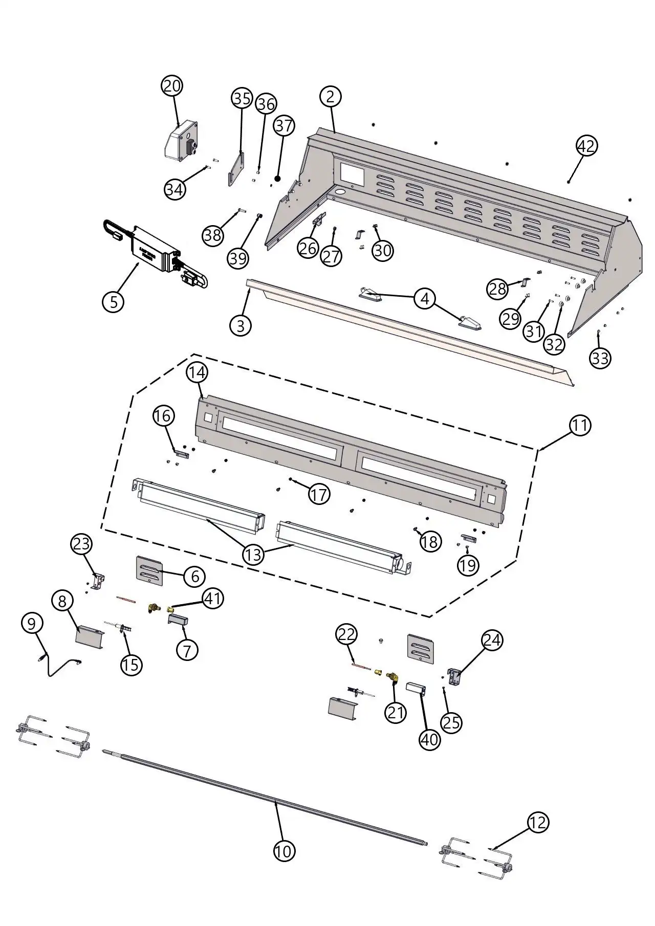 Lynx Professional L54TRF-LP03 Rotisserie Area parts diagram