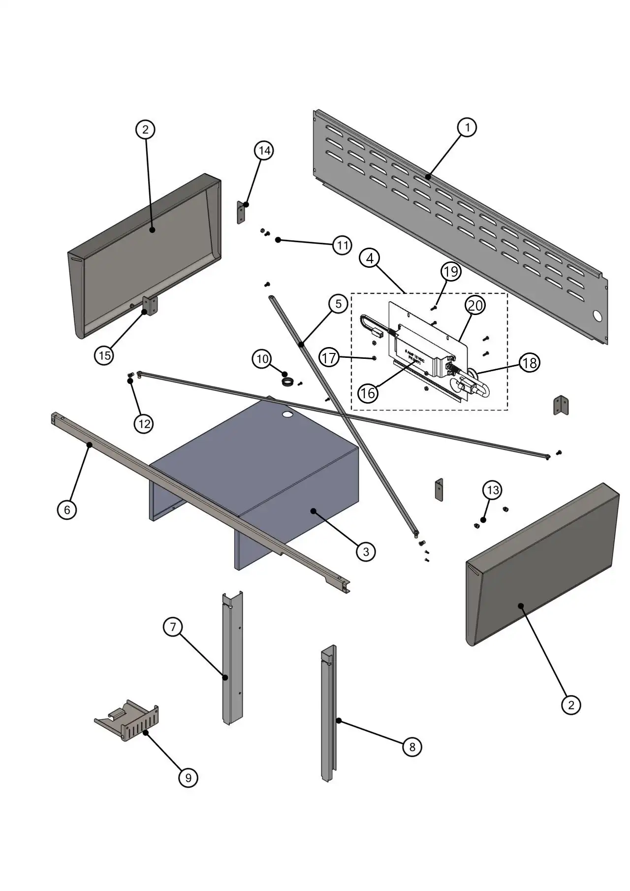 Lynx Professional L54TRF-NG03 Cart Interior parts diagram
