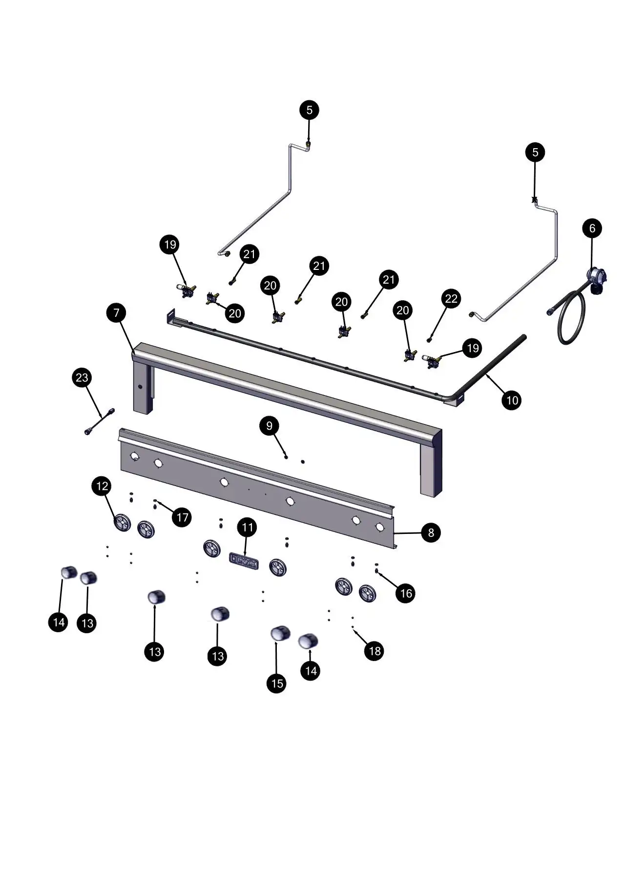 Lynx Professional L54TR Control Area parts diagram