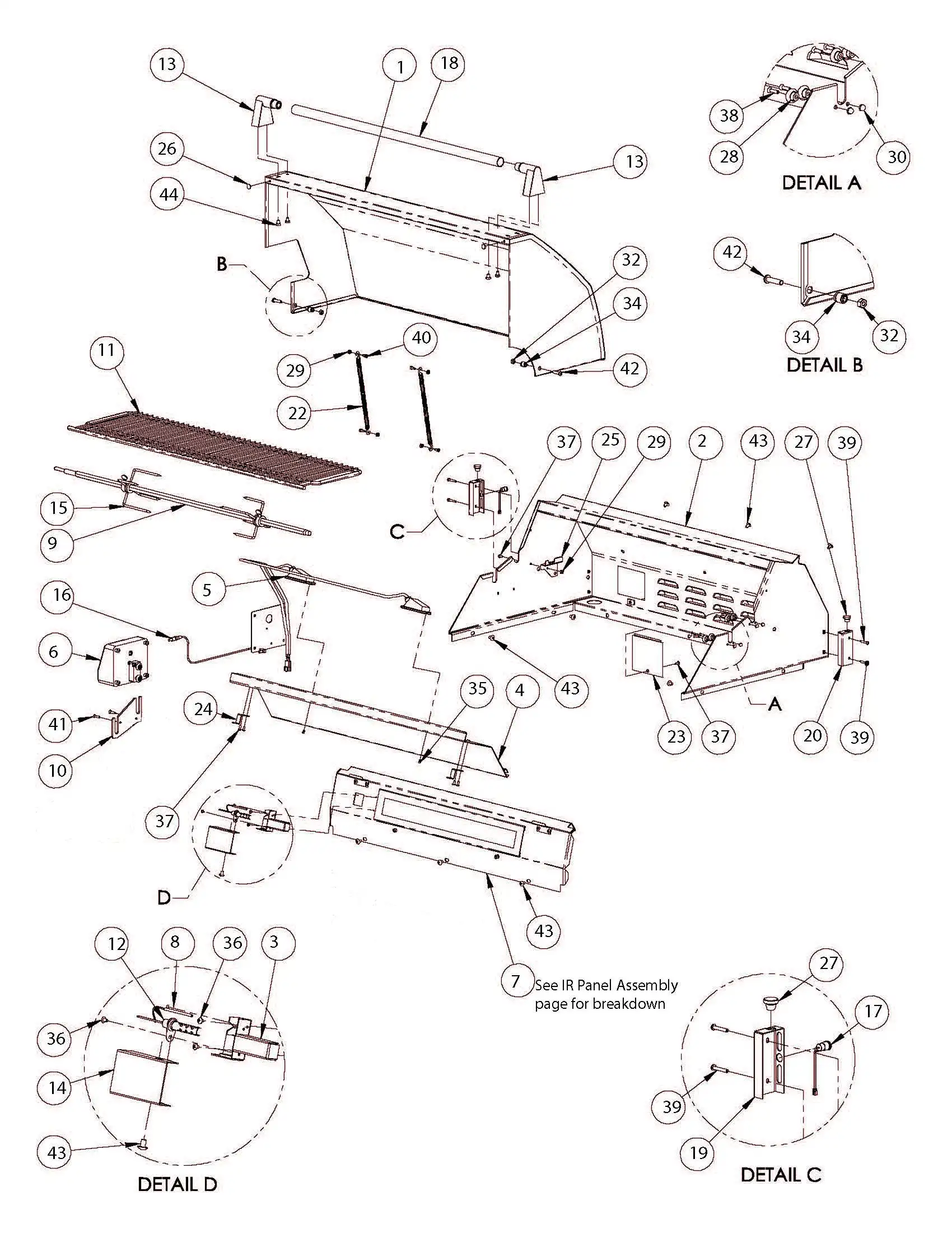 Lynx SmartGrill SMART30 Upper Grill parts diagram