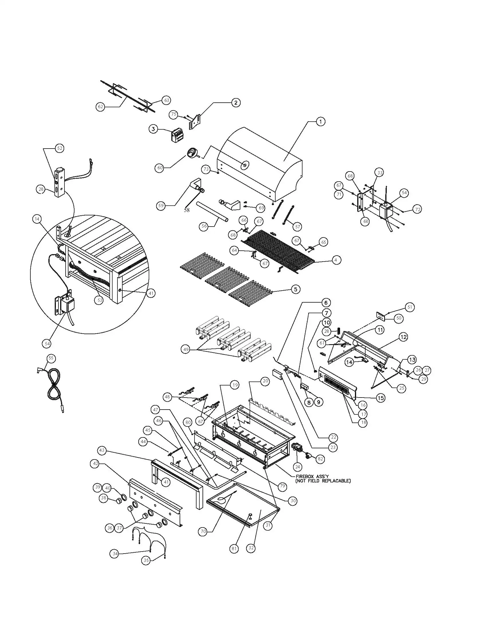 Lynx Professional L42ATR Parts Breakdown parts diagram