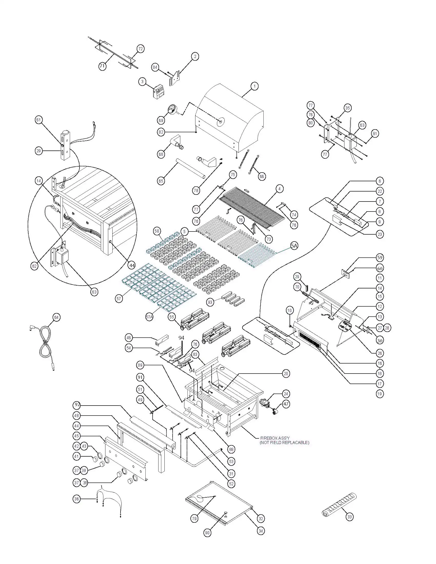 Lynx Professional L42R-3 Parts Breakdown parts diagram