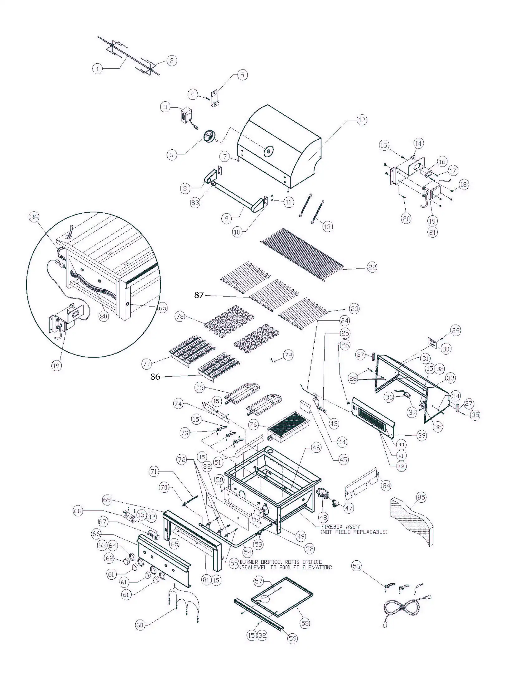 Sedona by Lynx L700PSR Parts Breakdown parts diagram