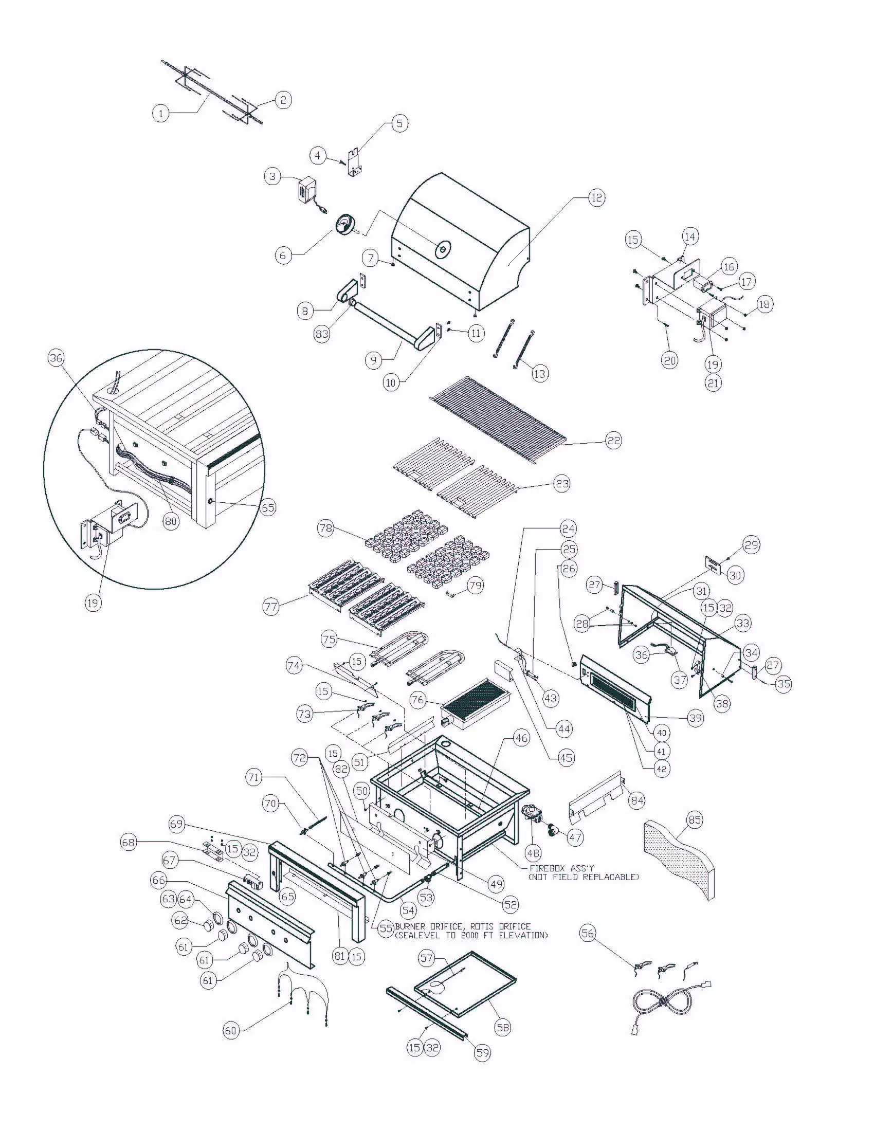 Sedona by Lynx L600PSR Parts Breakdown parts diagram