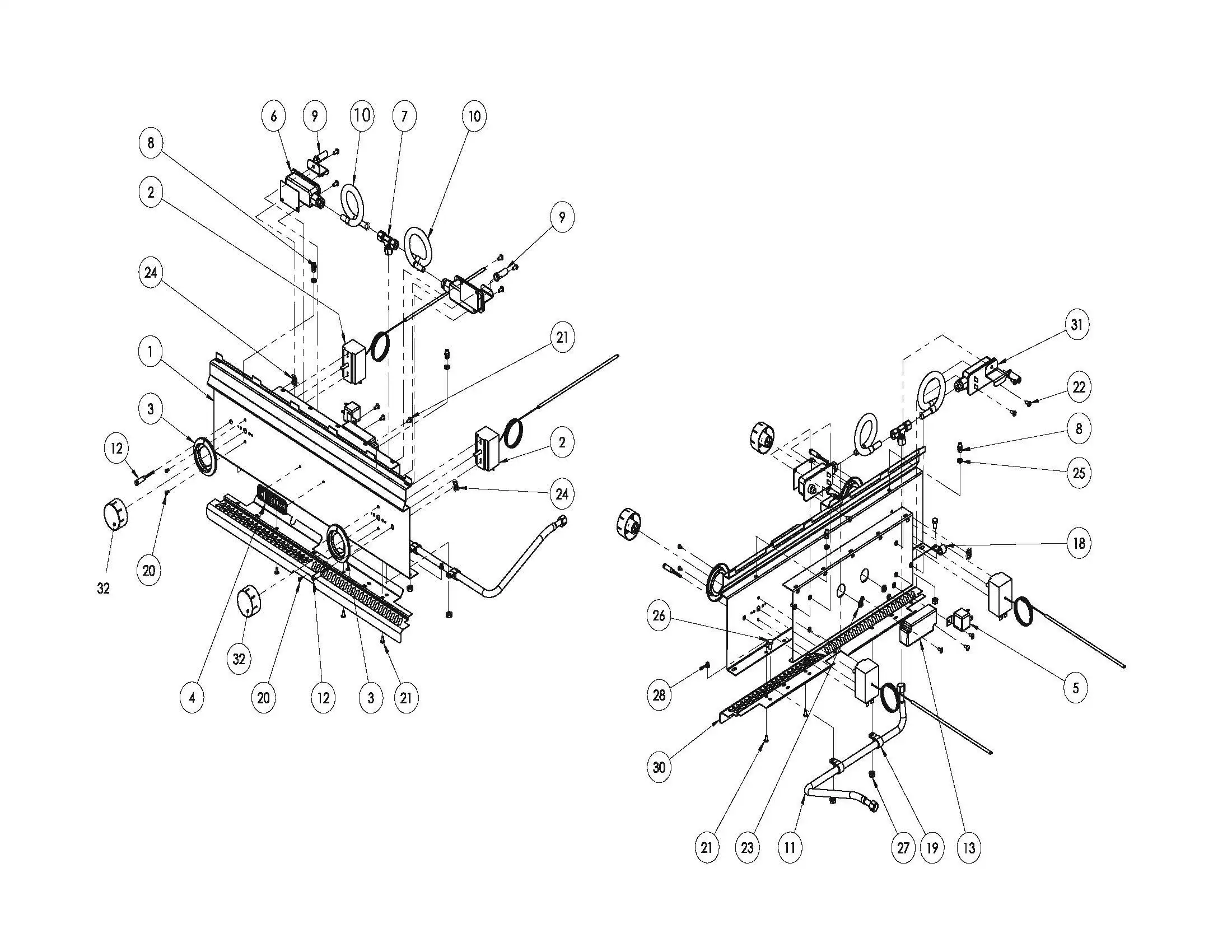 Lynx L30AG Control Panel parts diagram