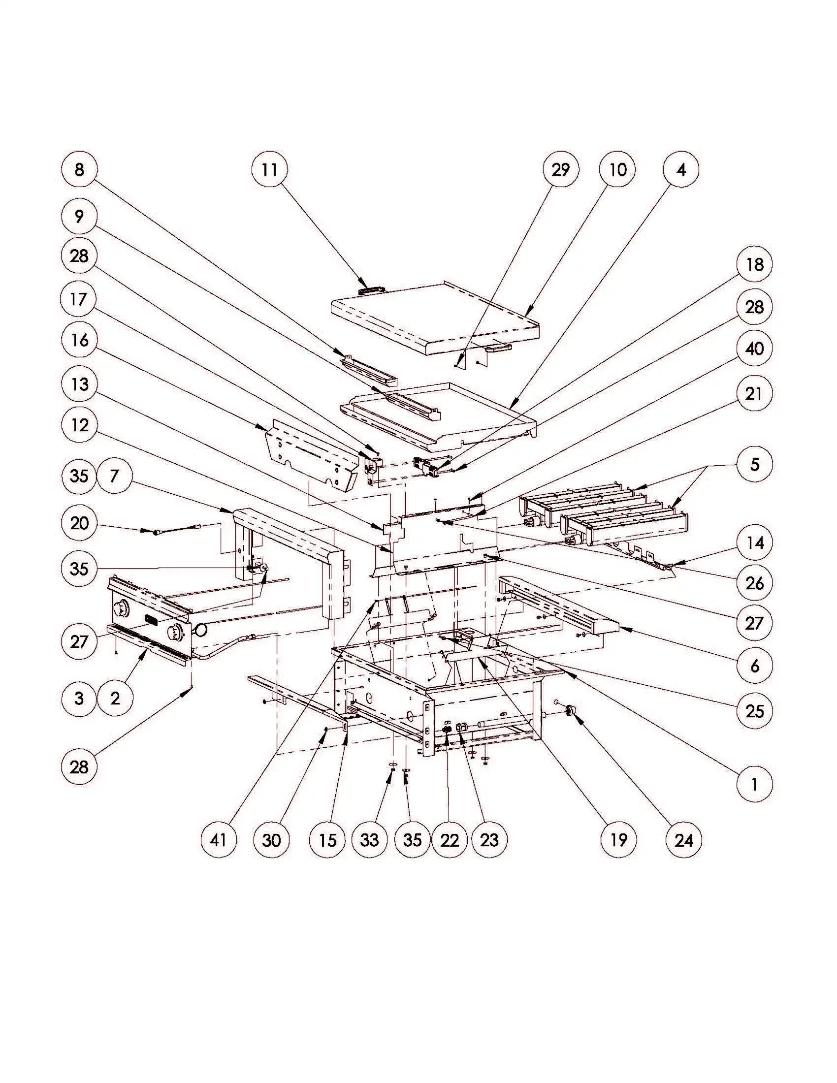 Lynx L30AG Grill Assembly parts diagram
