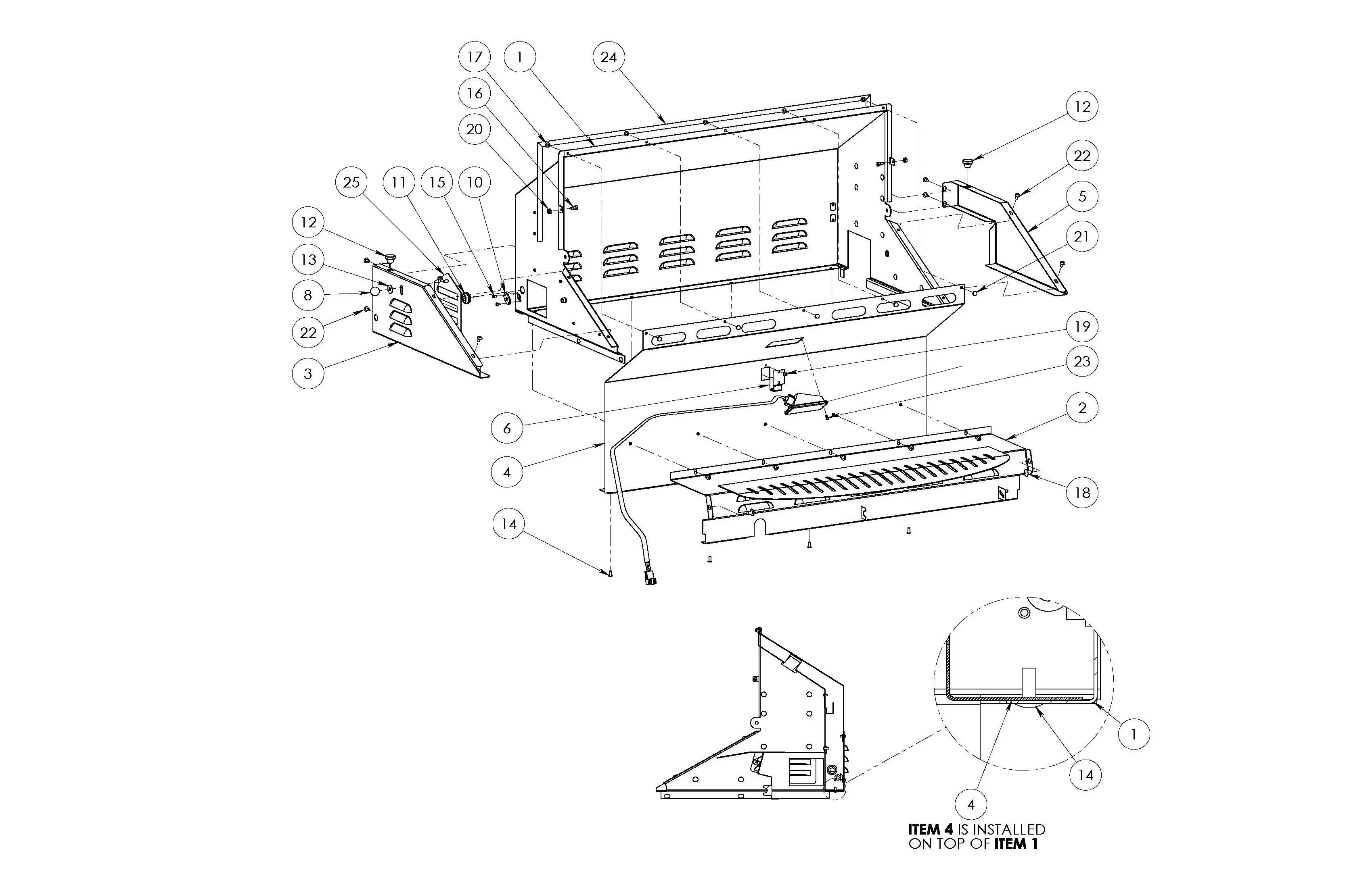 Lynx LSMK Rear Hood Assembly parts diagram