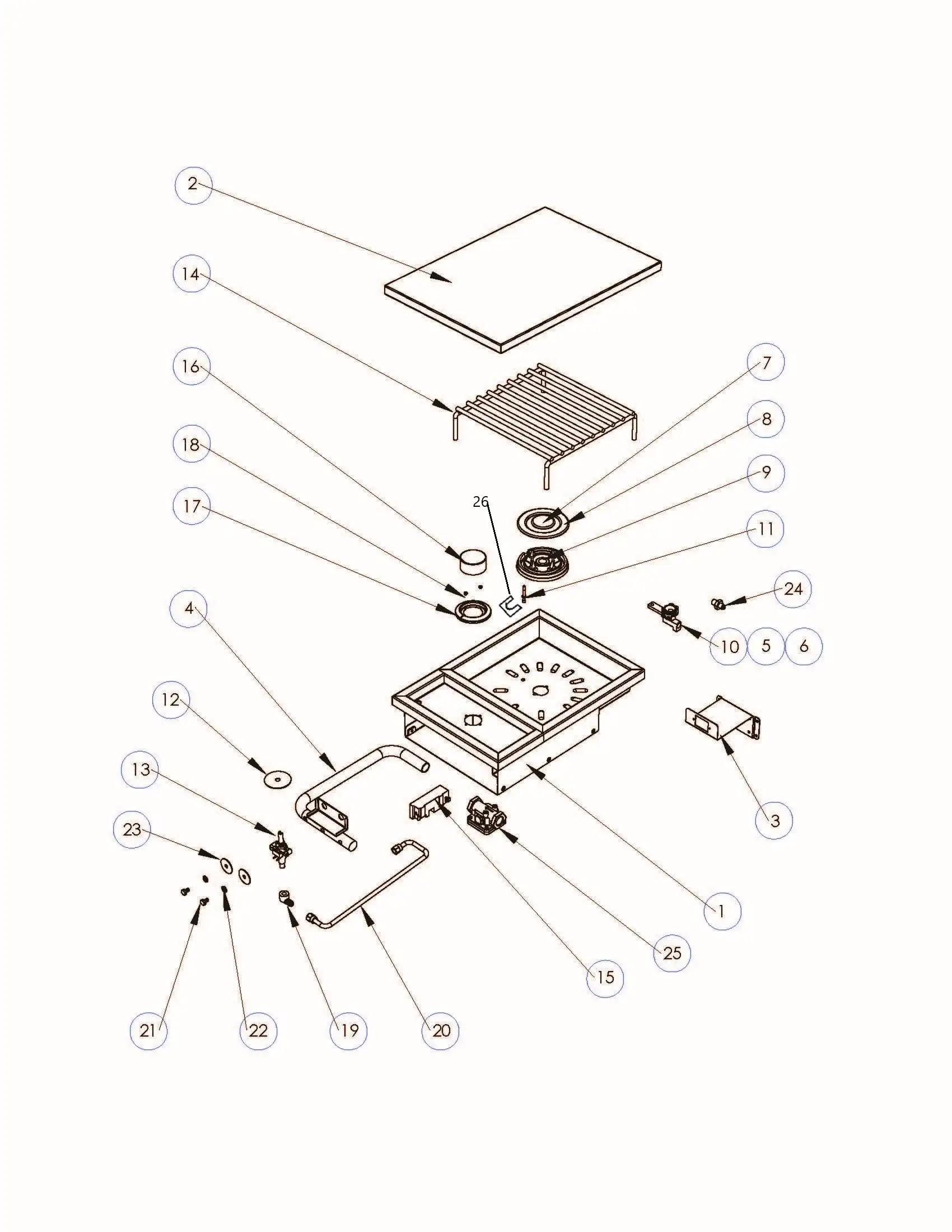 Lynx Side Burner LSB501 Parts Breakdown parts diagram