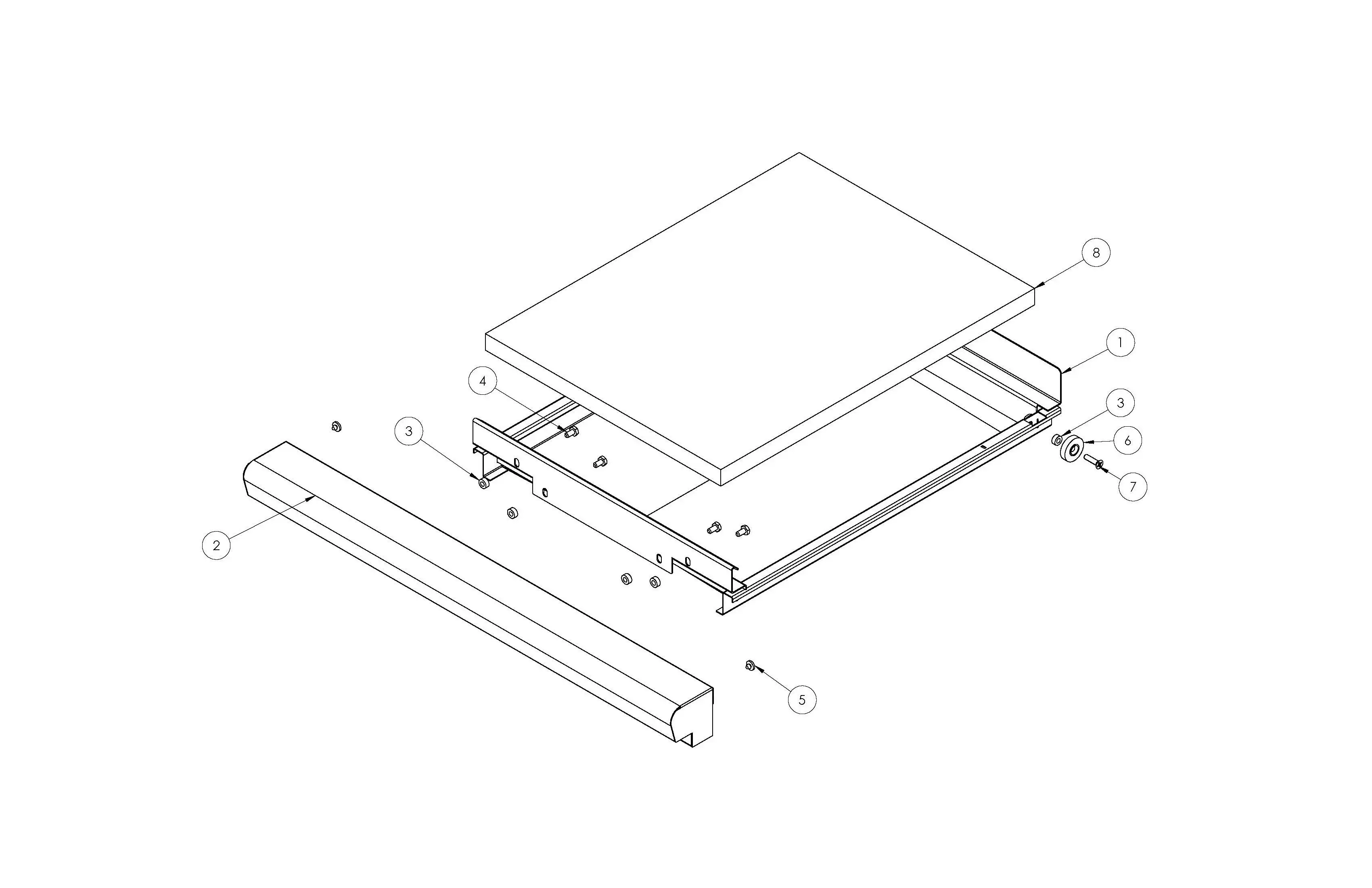 Lynx LPZAF Pullout Tray Assembly parts diagram