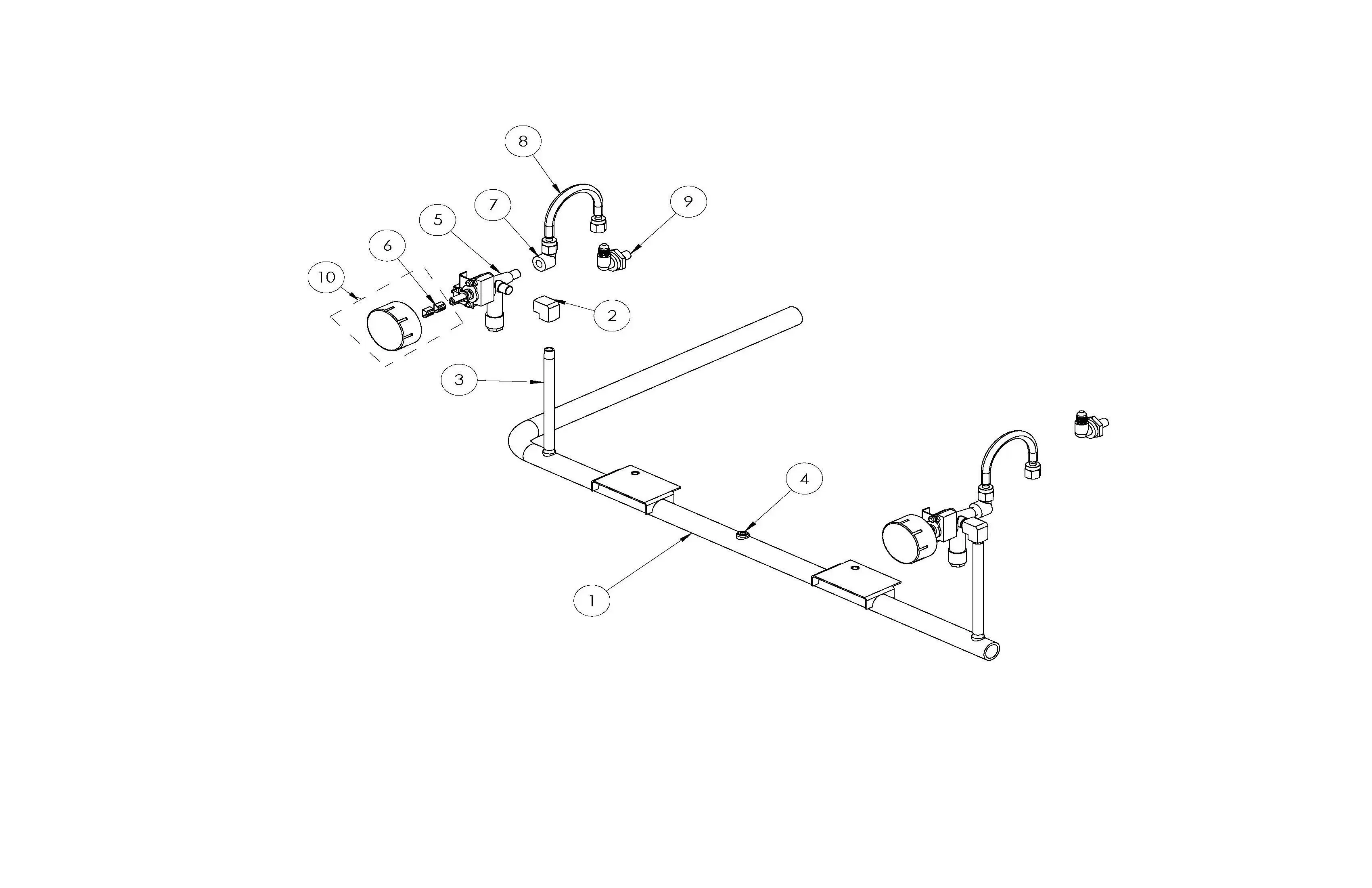 Lynx LPZAF Gas Train Assembly parts diagram