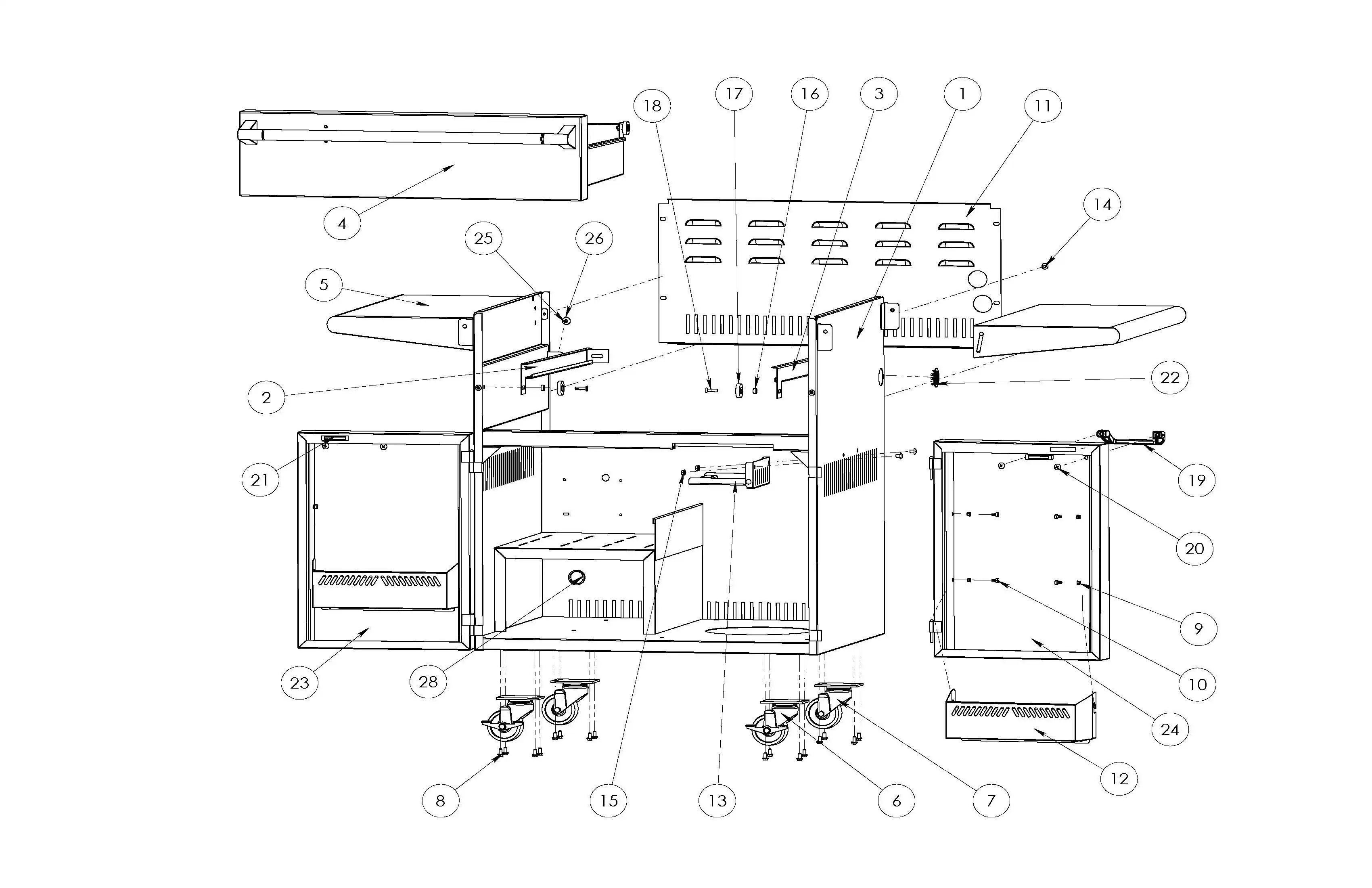 Lynx LSMKF Cart Assembly parts diagram