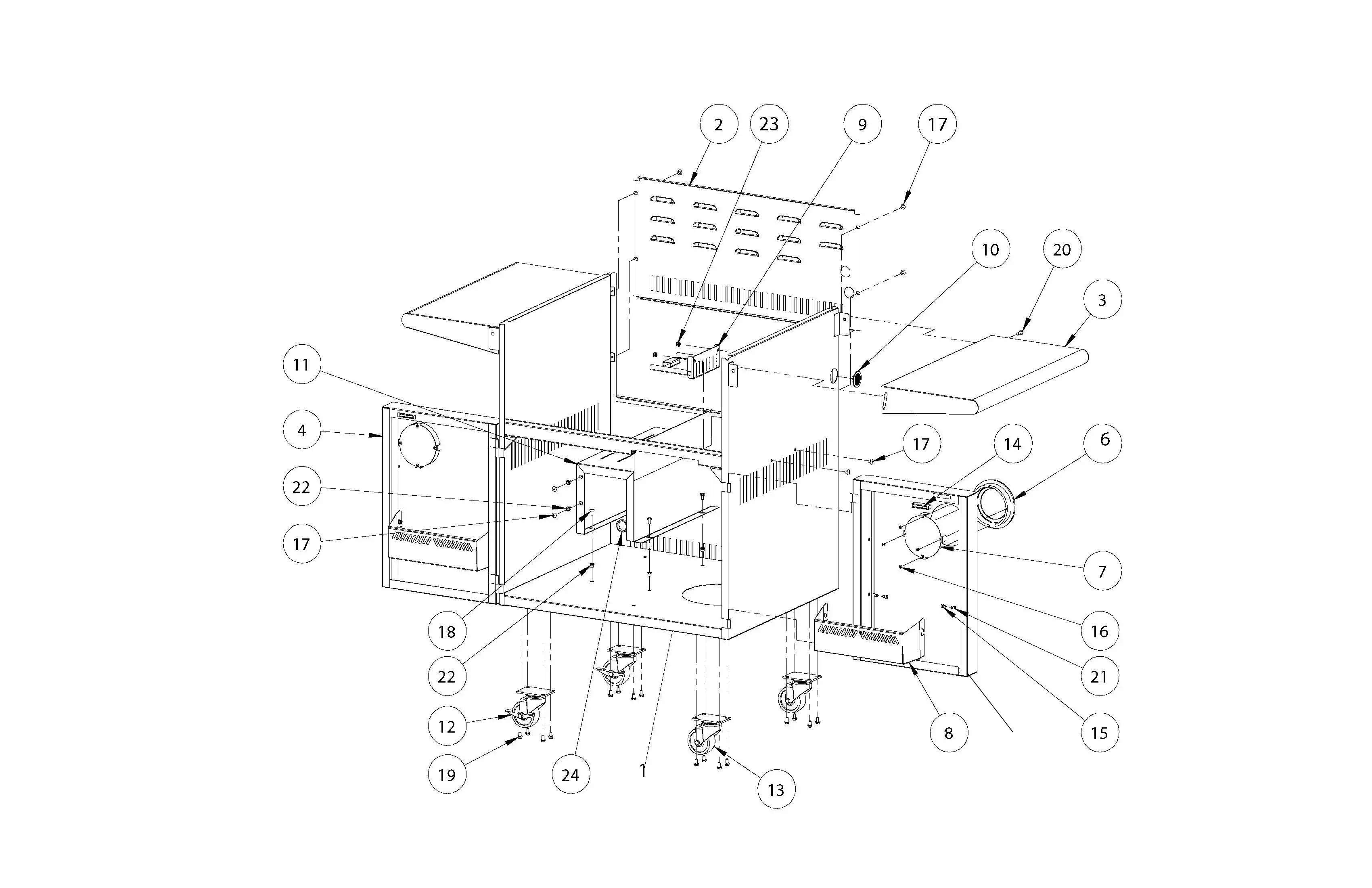 Lynx SmartGrill SMART30F Cart parts diagram