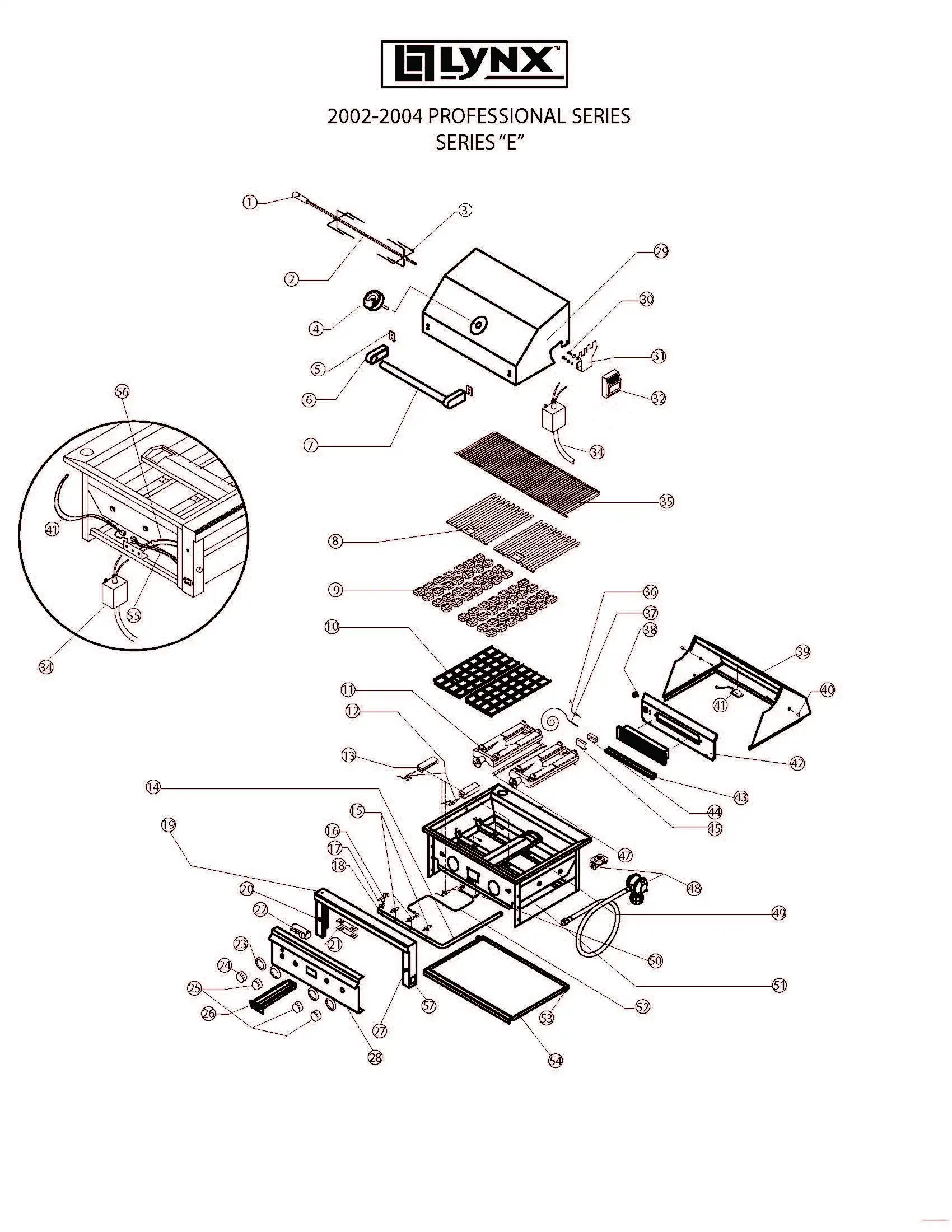 Lynx Professional L42R Series E (2002-2004) Professional E Series 2002-2004 parts diagram