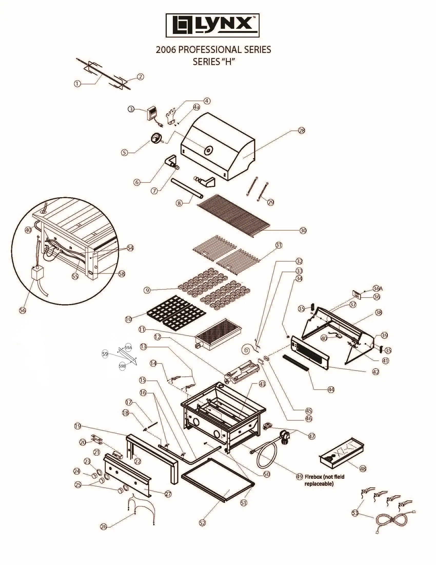Lynx Professional L42PSR-1 Series H (2006) 2006 H parts diagram