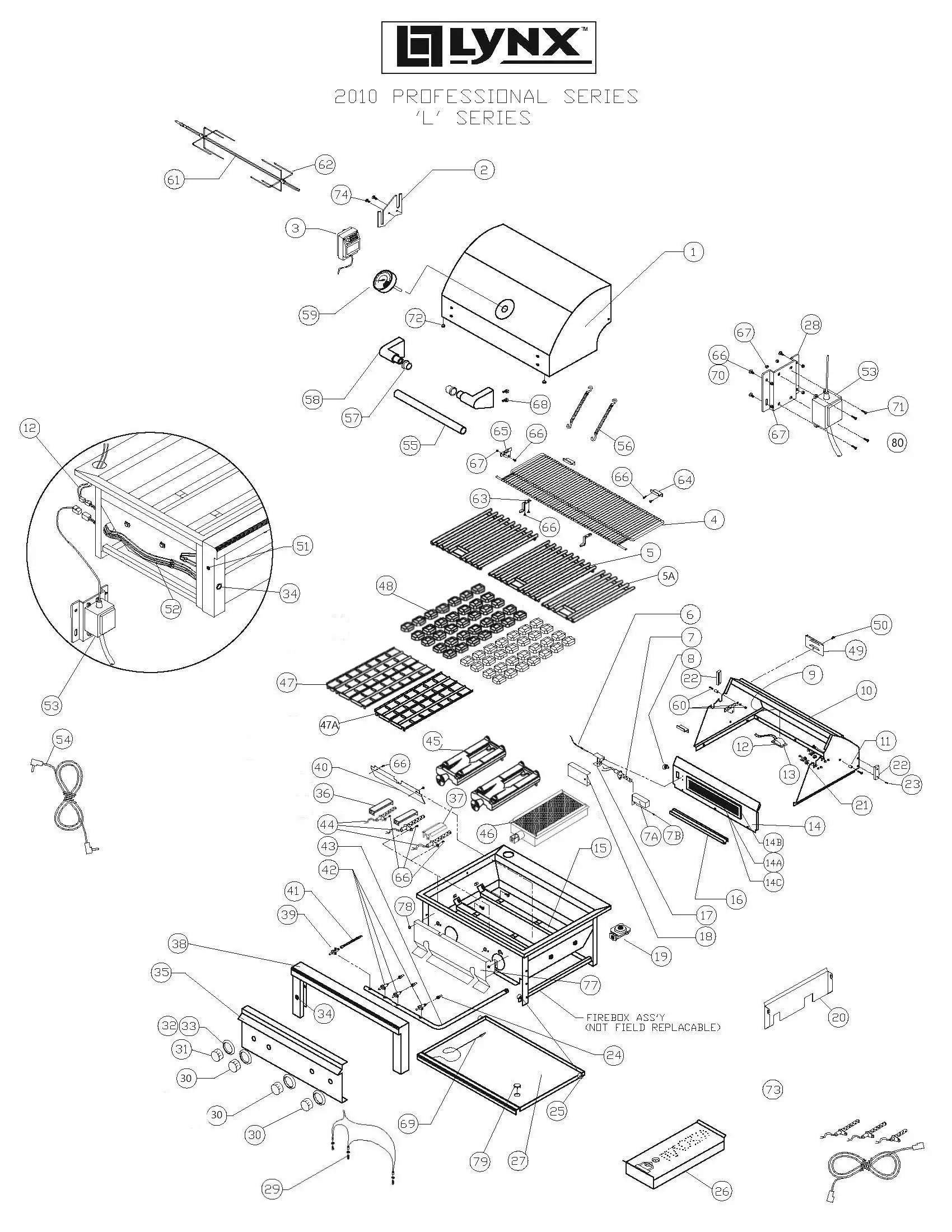 Lynx Professional L42PSR-1 Series L (2010) Professional L Series 2010 parts diagram