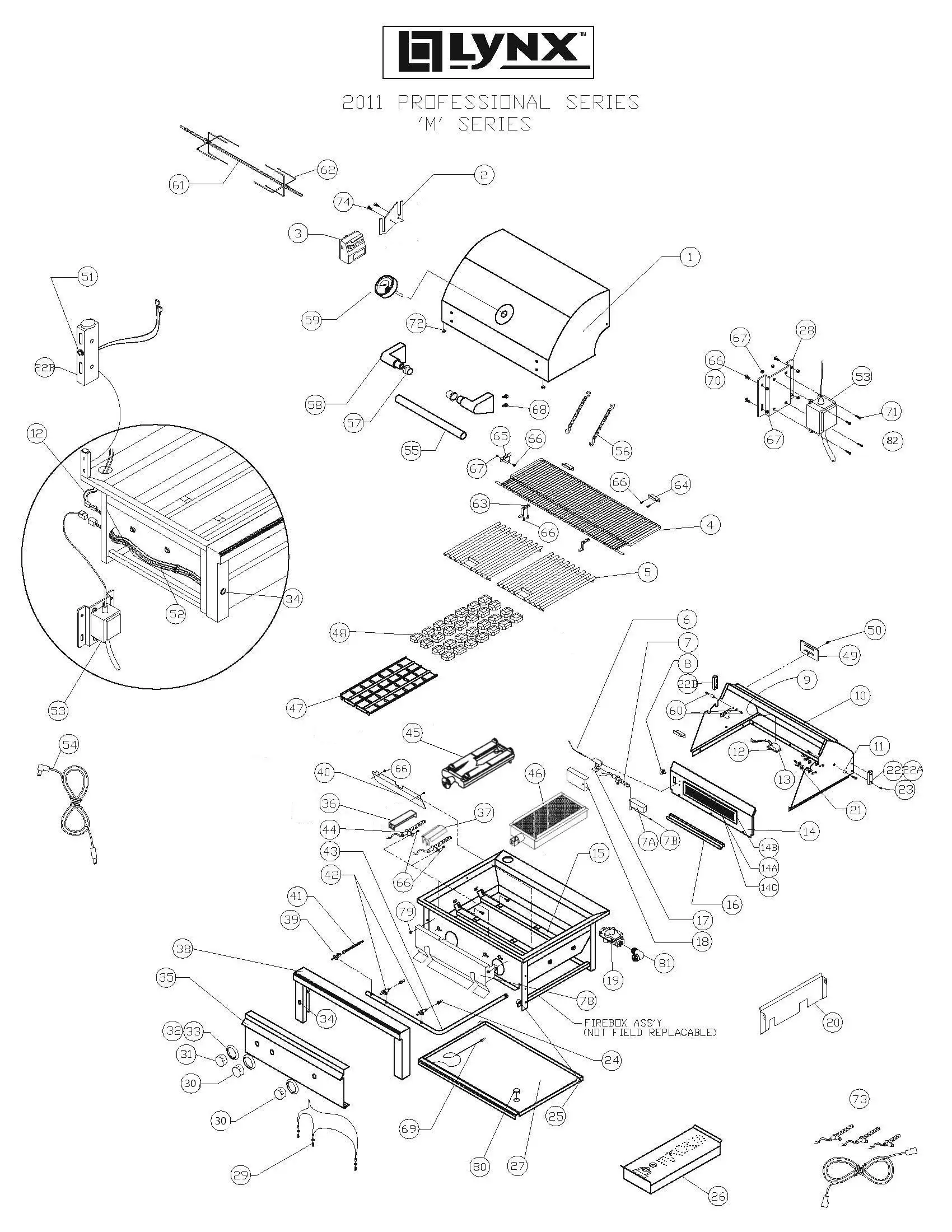 Lynx Professional L27PSR-2 Series M (2011) Professional M Series 2011 parts diagram