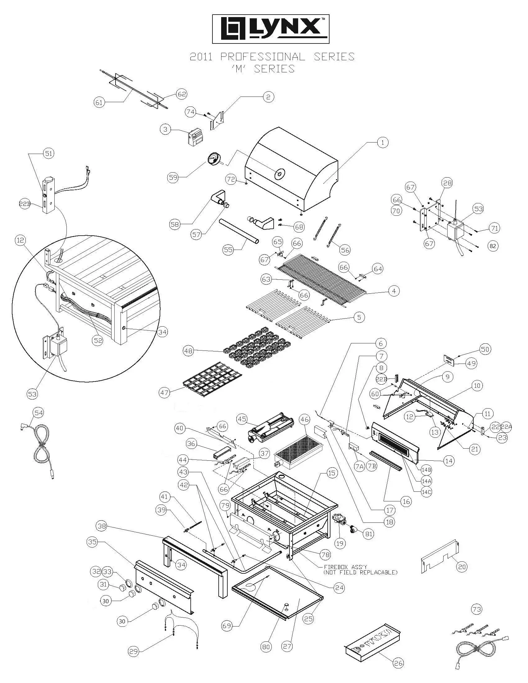 Lynx Professional L30PSR-1 Series M (2011) Professional M Series 2011 parts diagram
