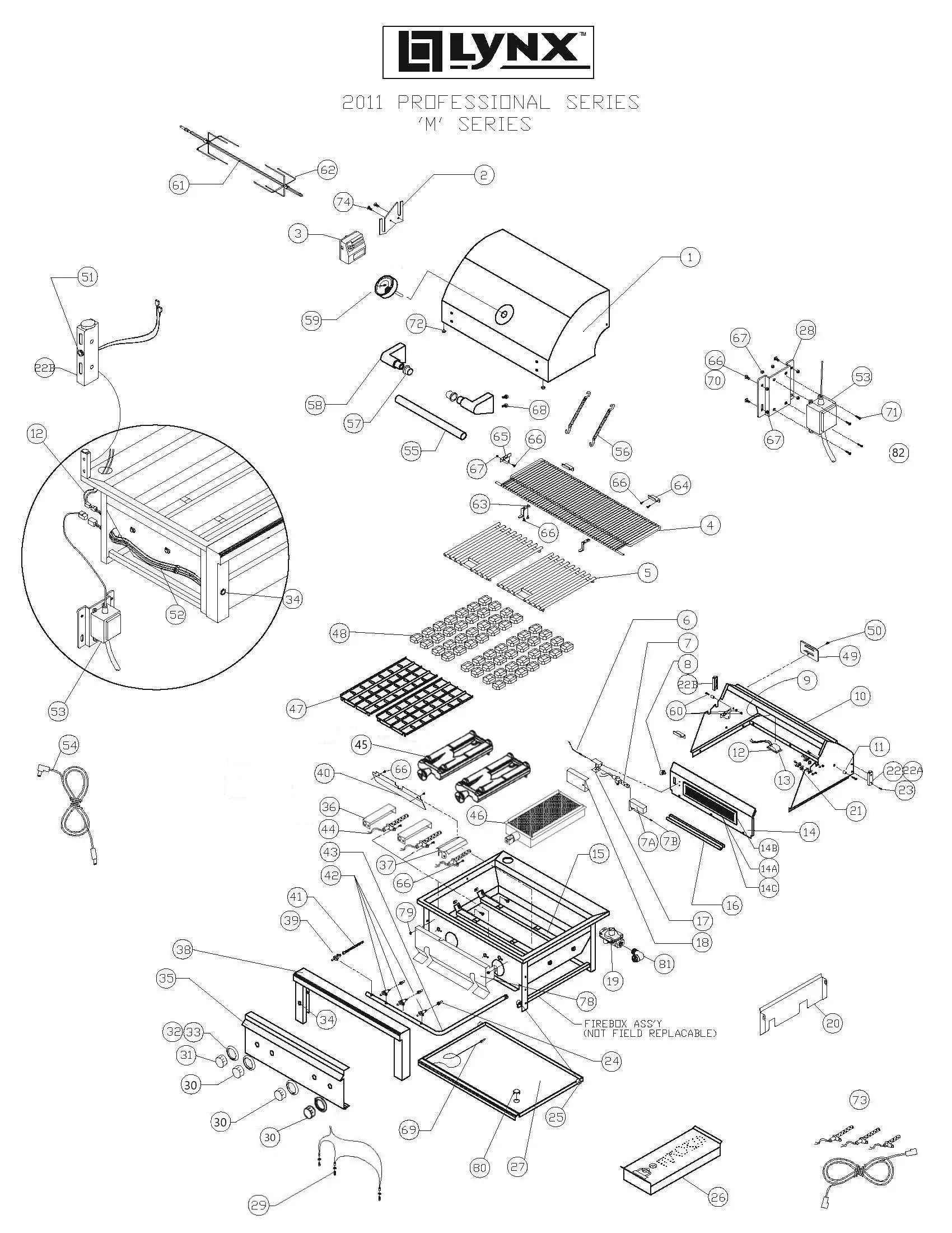 Lynx Professional L36PSR-1 Series M (2011) Professional M Series 2011 parts diagram