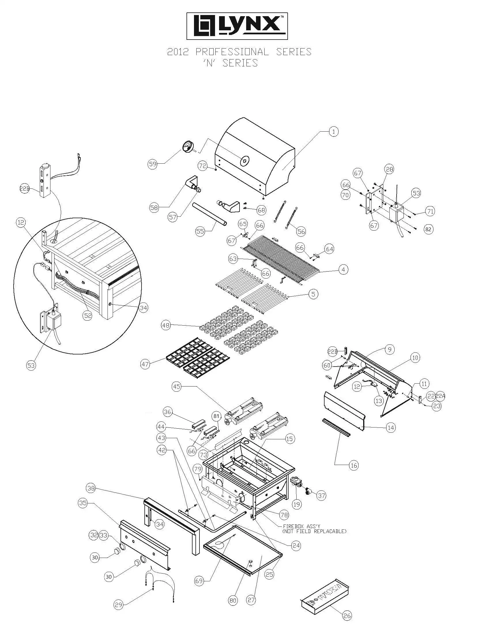Lynx Professional L27-2 Series N (2012-2013) Professional N Series 2012-2013 parts diagram