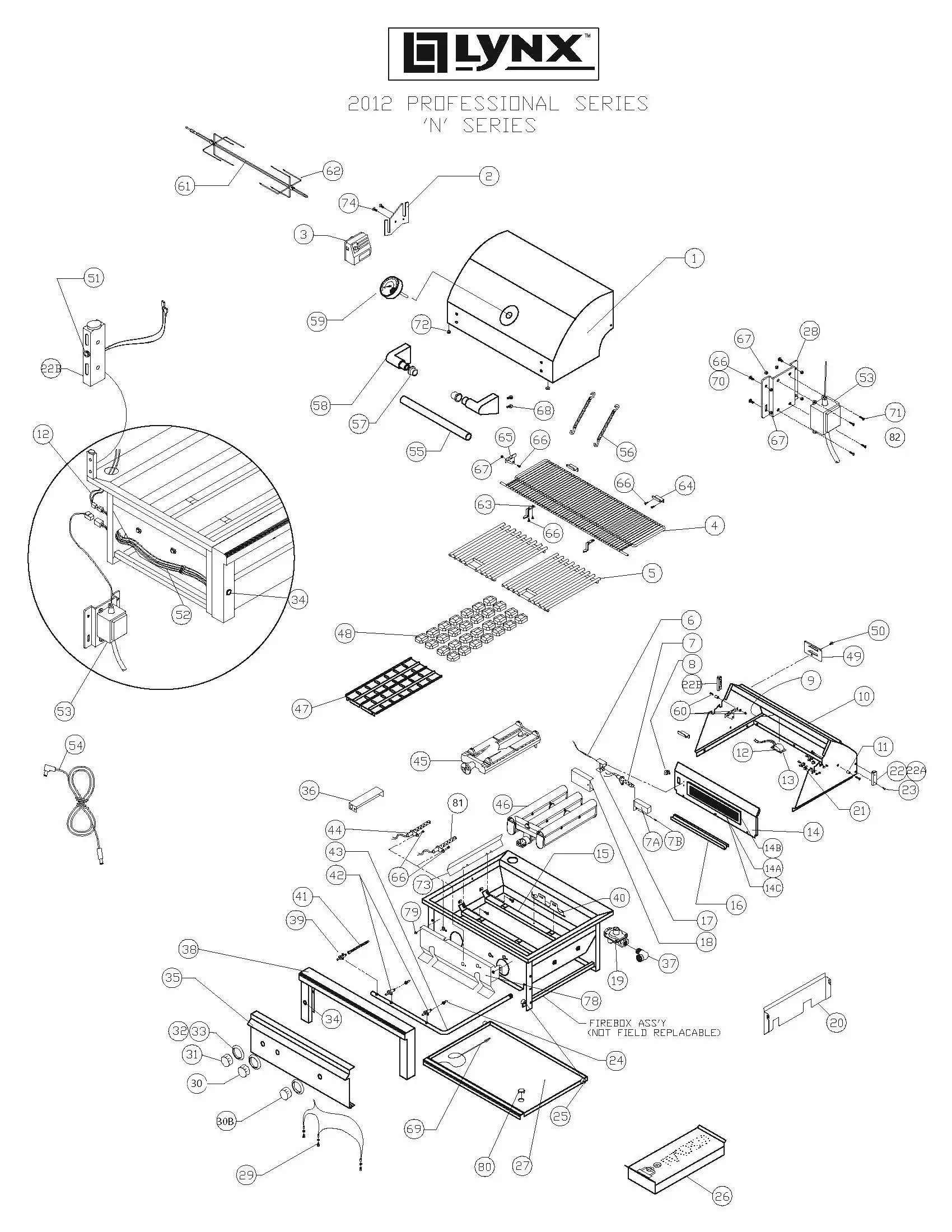 Lynx Professional L27PSR-2 Series N (2012-2013) Professional N Series 2012-2013 parts diagram