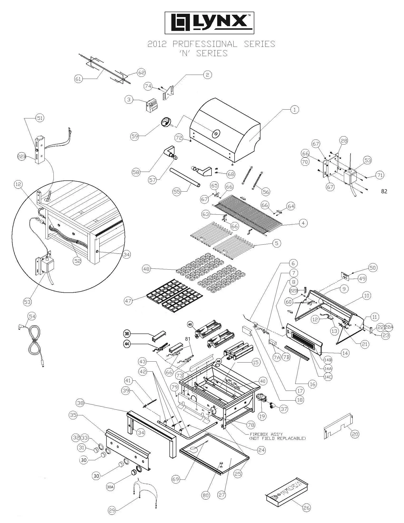 Lynx Professional L36PSR-2 Series N (2012-2013) Professional N Series 2012-2013 parts diagram