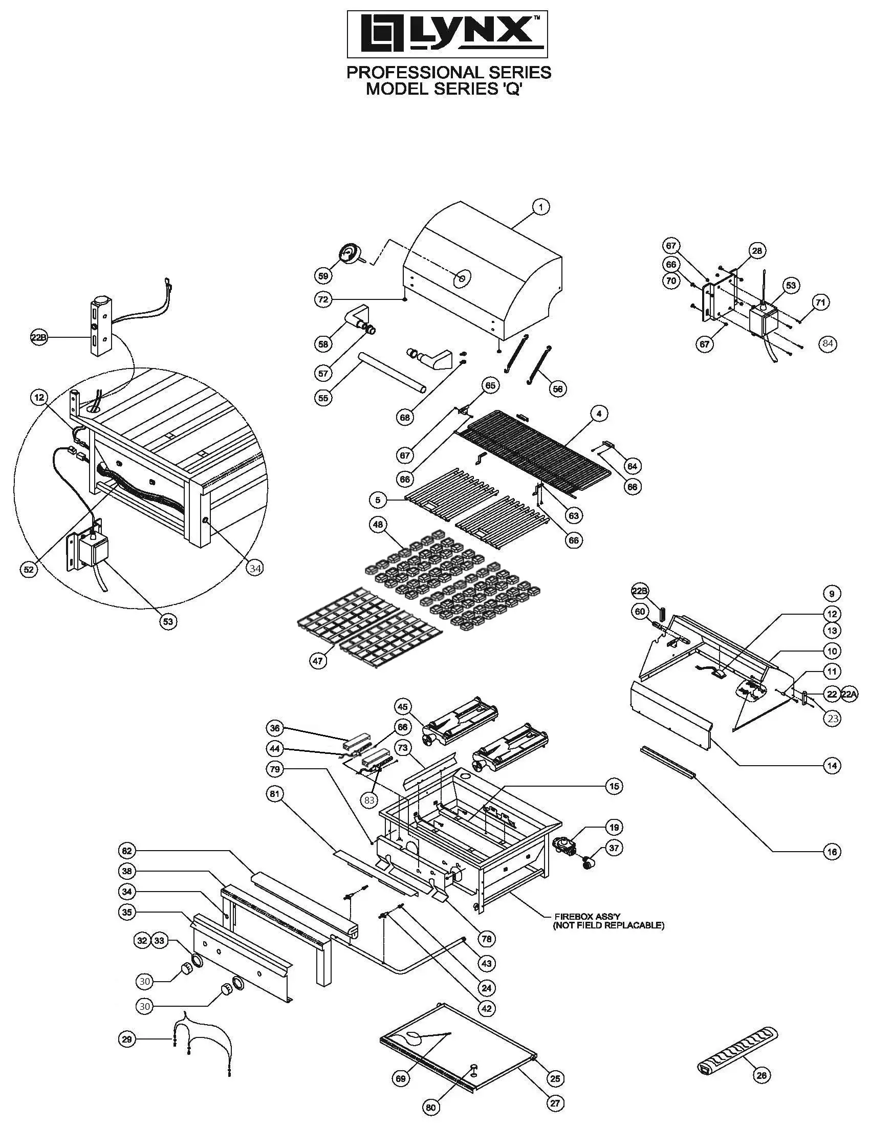 Lynx Professional L30-2 Series Q (2014) Professional Q Series 2014 parts diagram