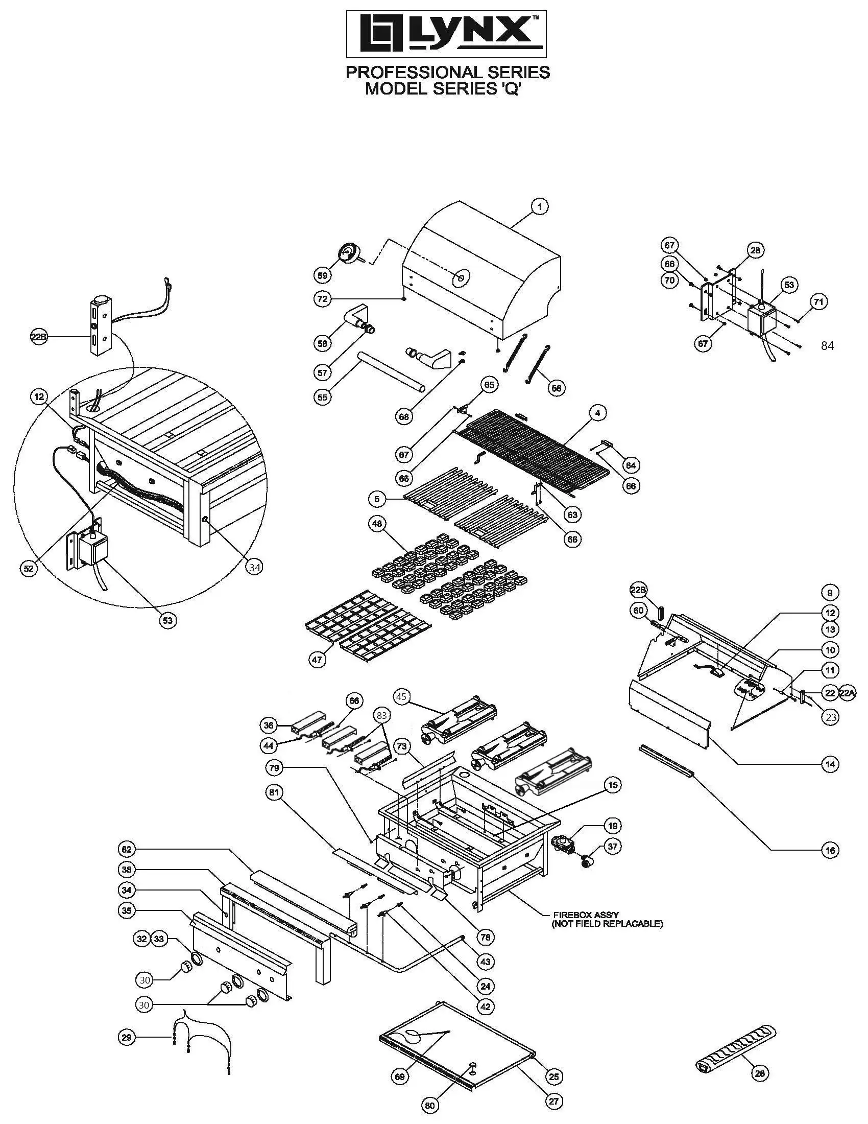 Lynx Professional L36-2 Series Q (2014) Professional Q Series 2014 parts diagram