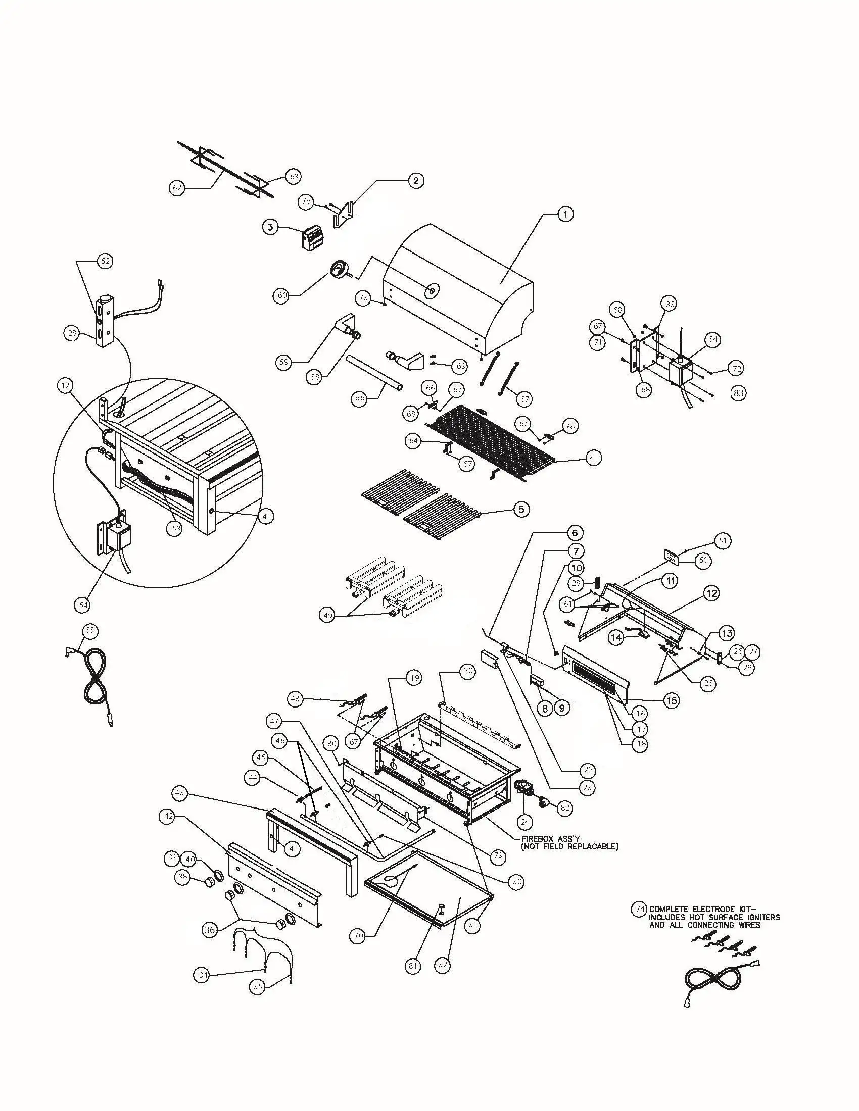 Lynx Professional L30ASR Grill parts diagram