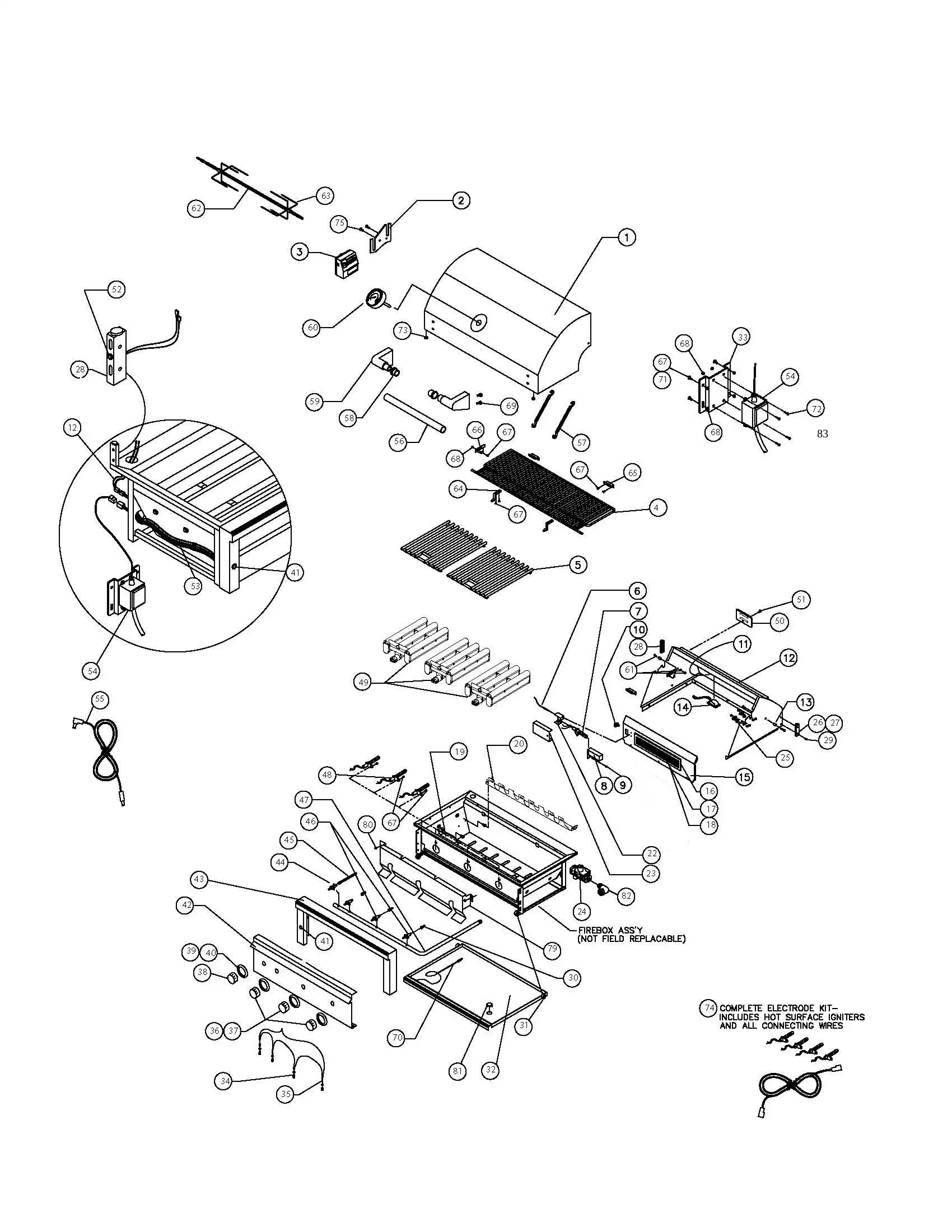 Lynx Professional L36ASR Grill parts diagram