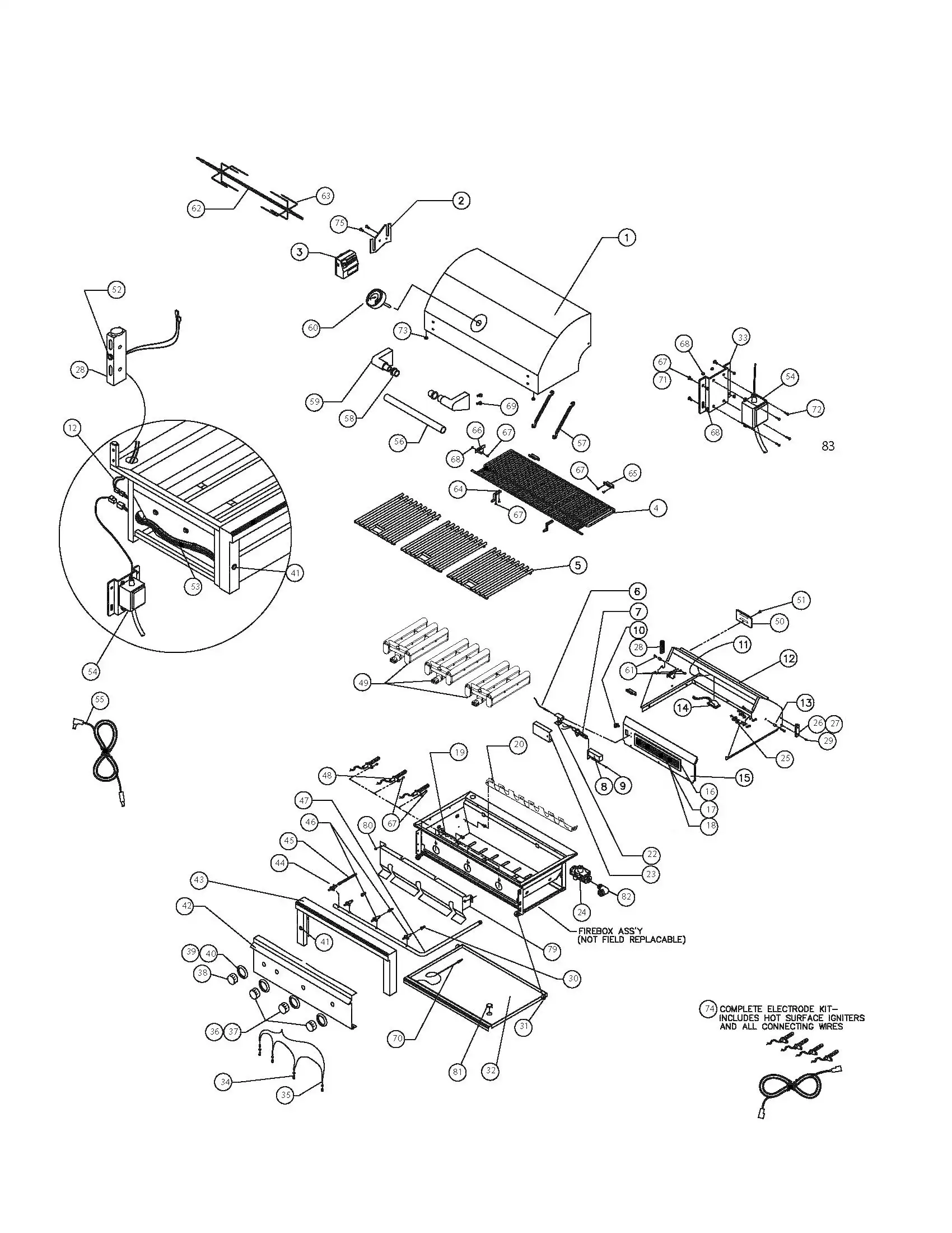 Lynx Professional L42ASR Grill parts diagram