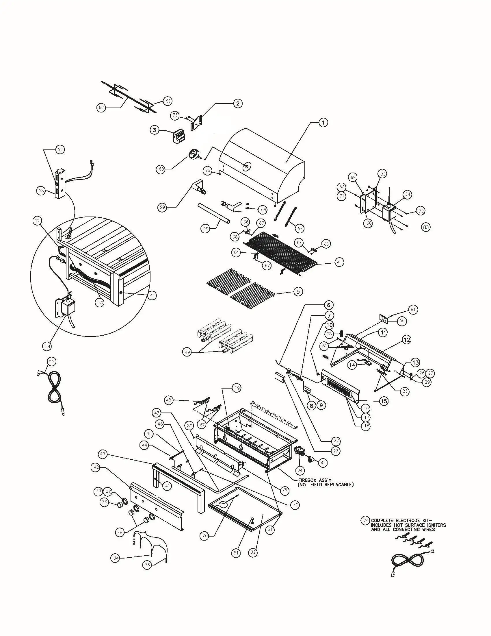 Lynx Professional L30ATRF Grill parts diagram