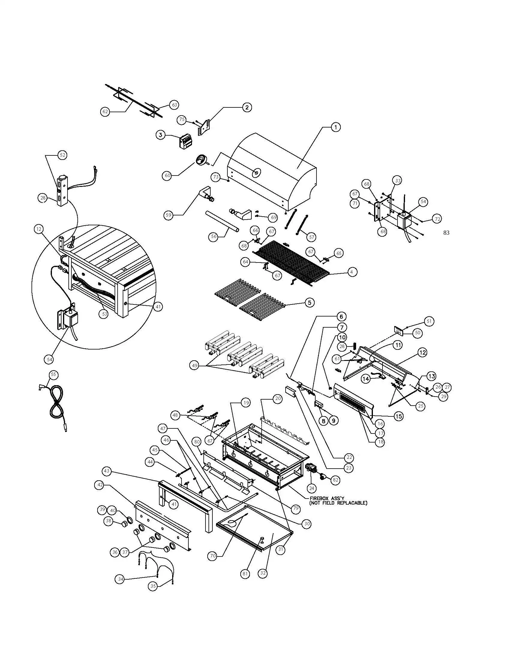 Lynx Professional L36ASFR Grill parts diagram