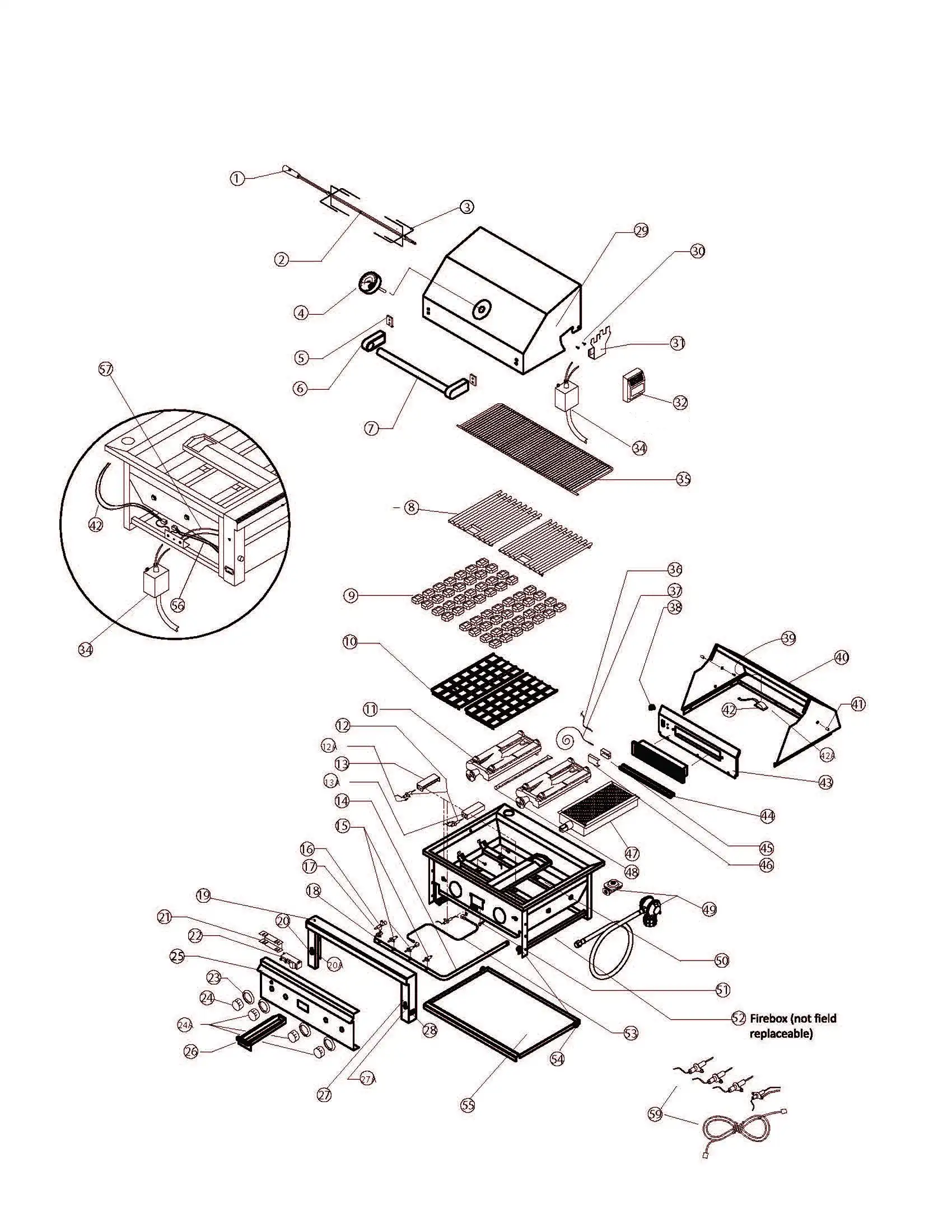 Lynx Professional L30FR Series F & G (2005) Grill parts diagram