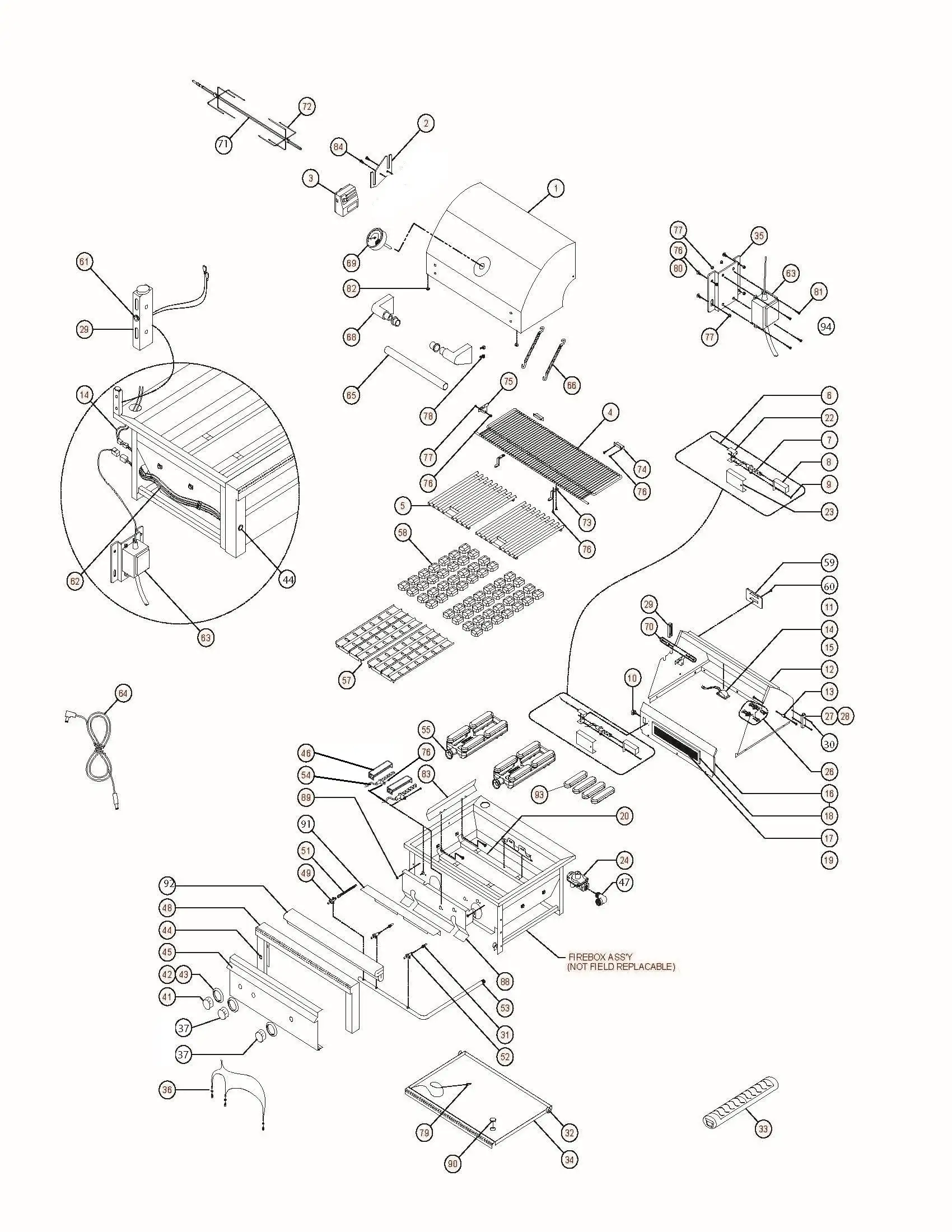 Lynx Professional L27R-3-01 Grill parts diagram