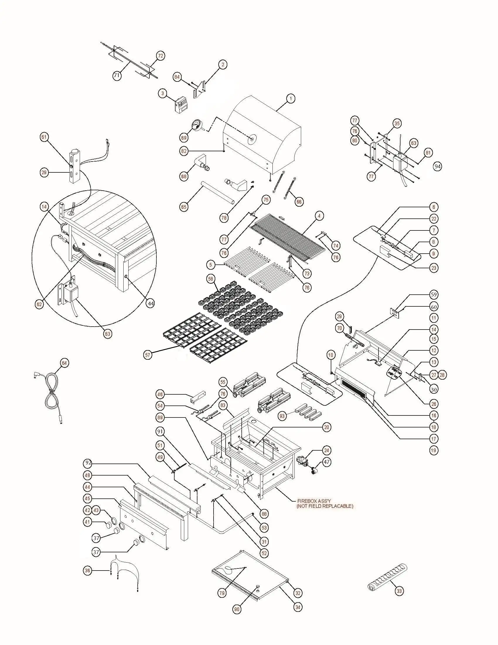 Lynx Professional L30R-3-01 Grill parts diagram