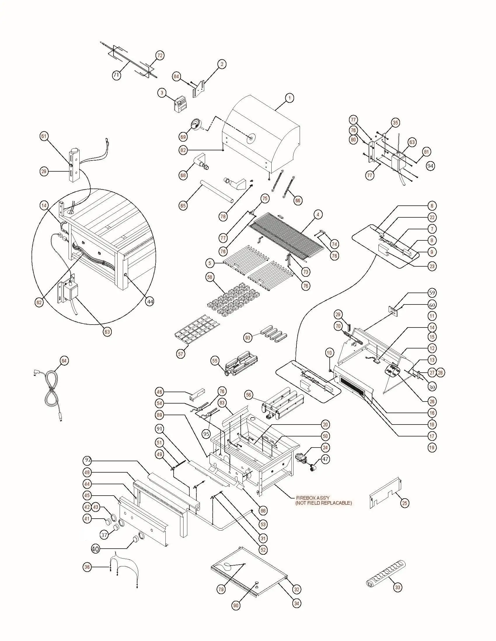 Lynx Professional L27TRF-01 Grill parts diagram