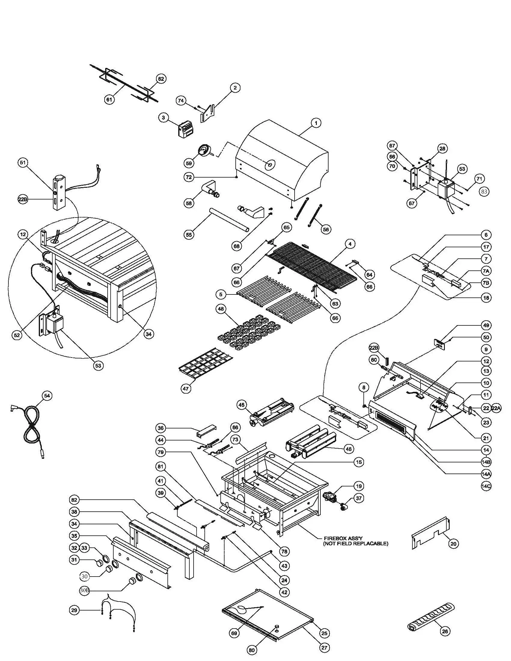 Lynx Professional L27PSR-2 Series Q (2014) Grill parts diagram