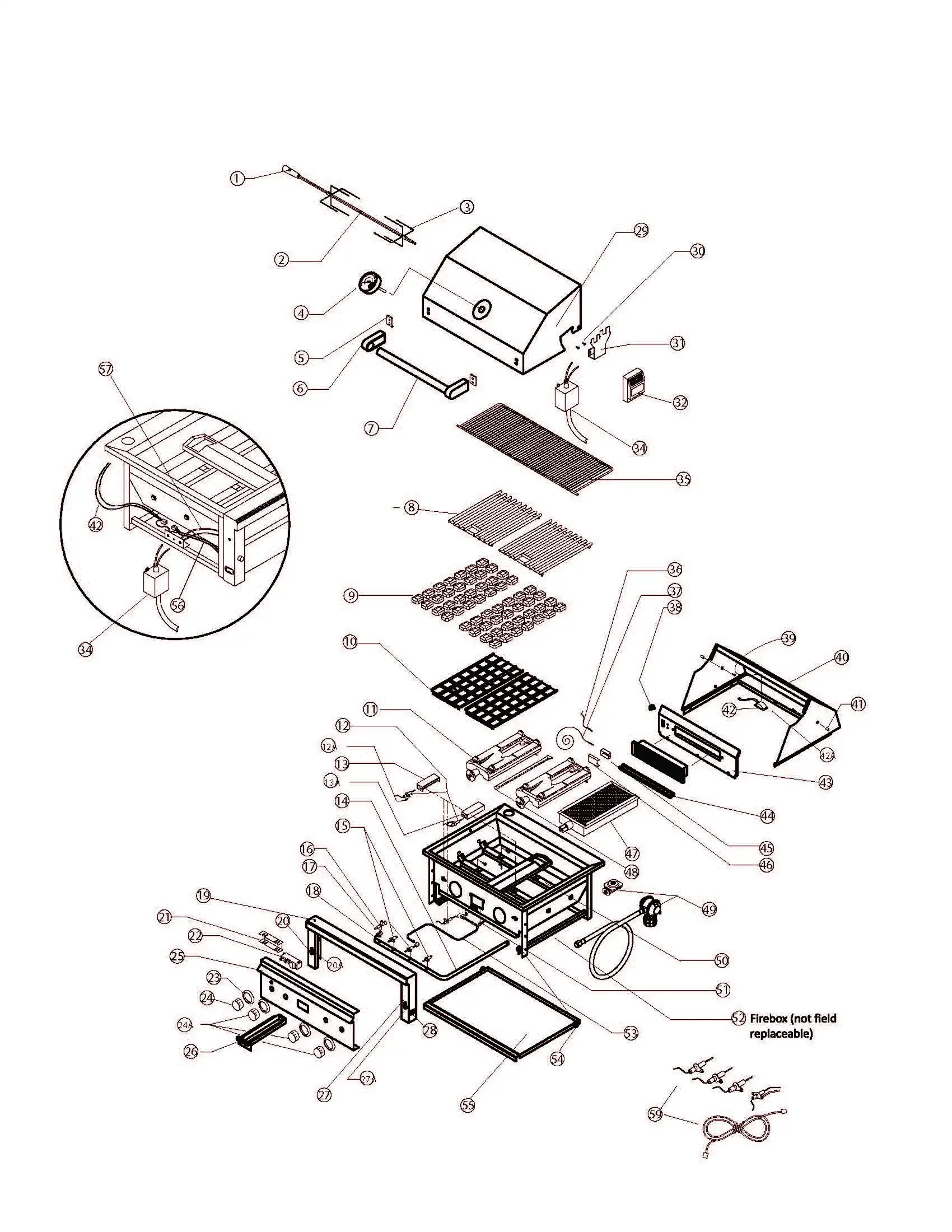 Lynx Professional L42PSR Series F & G (2005) Professional F & G Series 2005 parts diagram