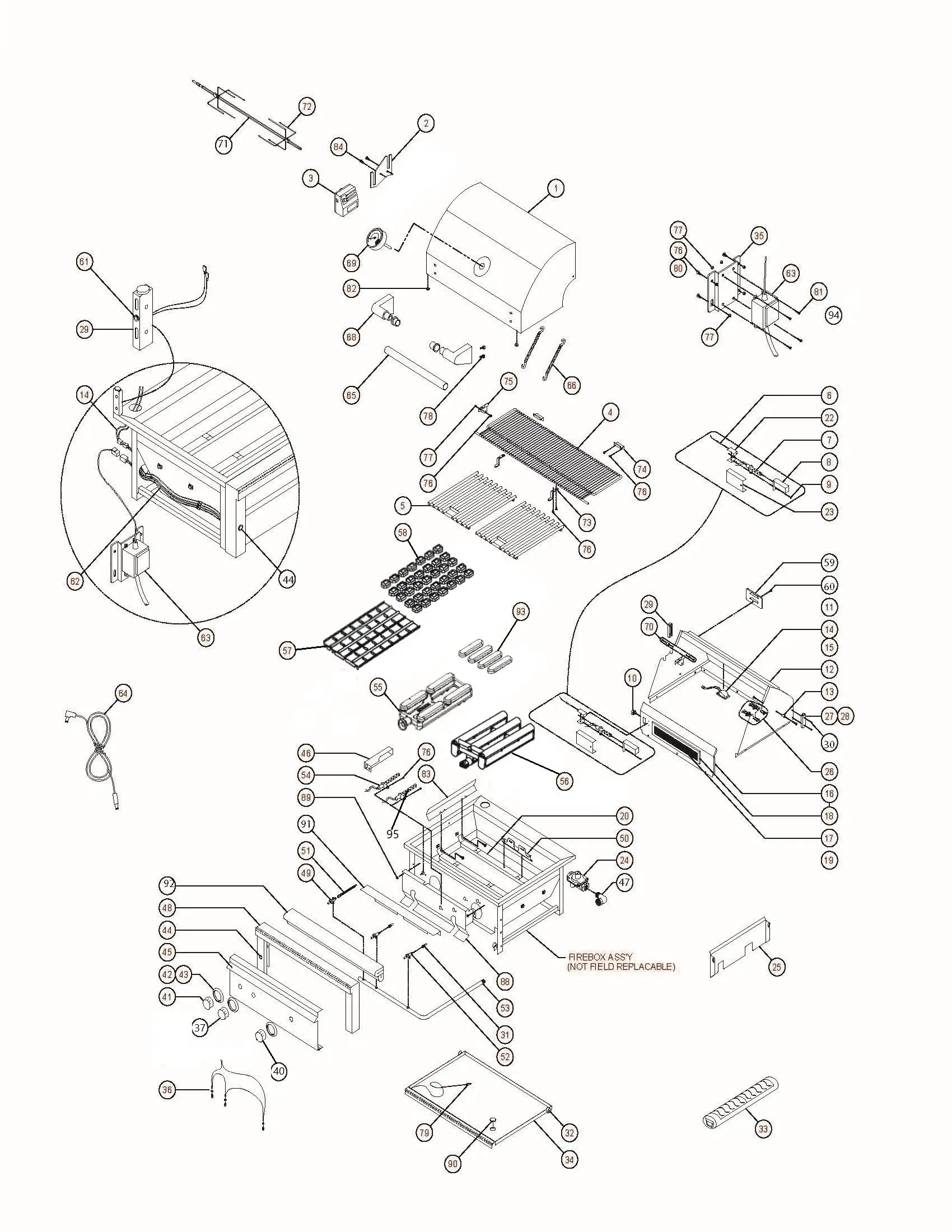 Lynx Professional L30TRF-02 Grill parts diagram