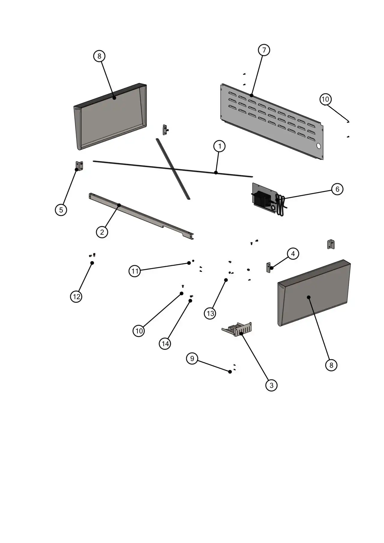 Lynx Professional L42ATRF-01 Cart Interior parts diagram