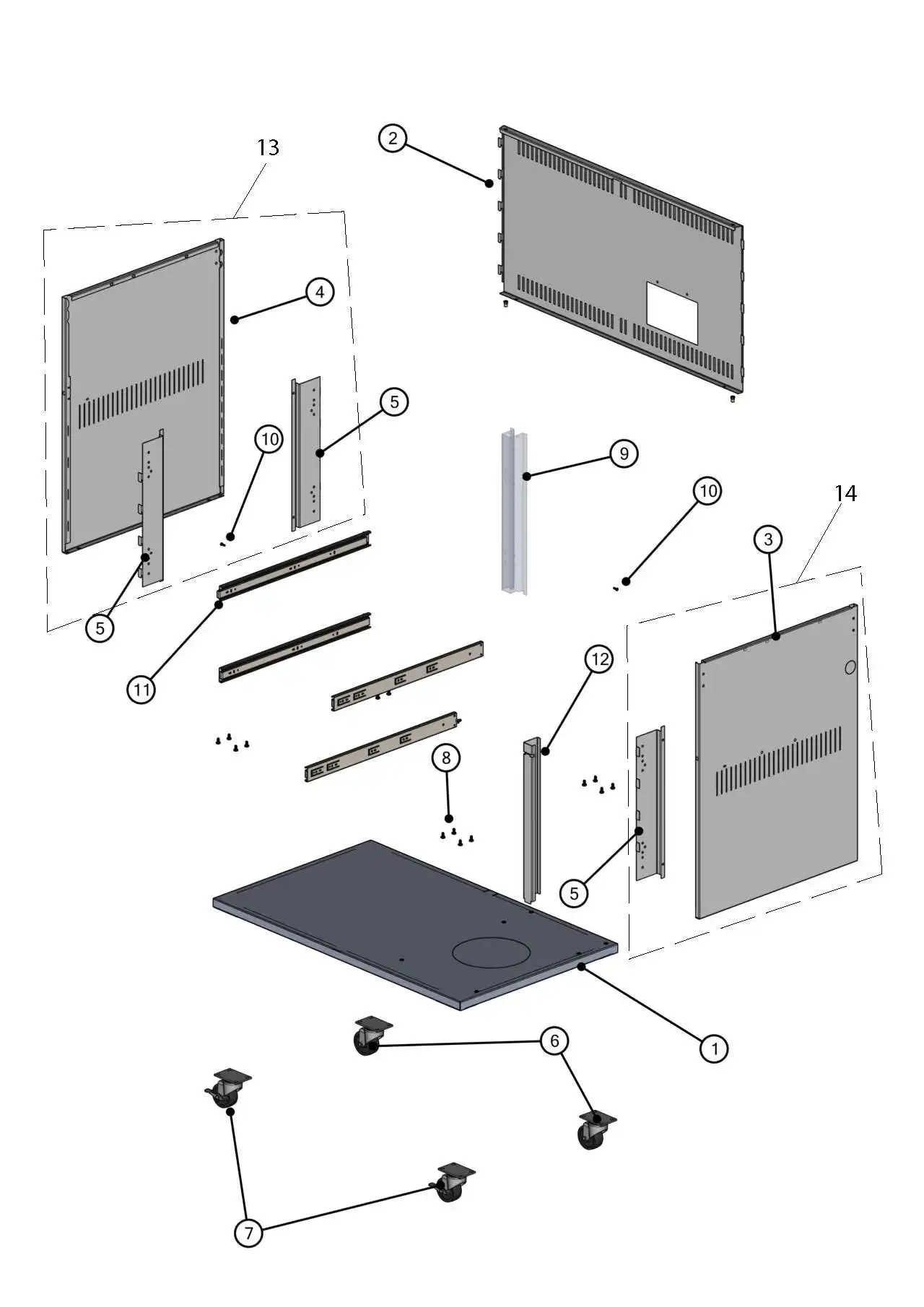 Lynx Professional L42TRF-02 Cabinet Body parts diagram