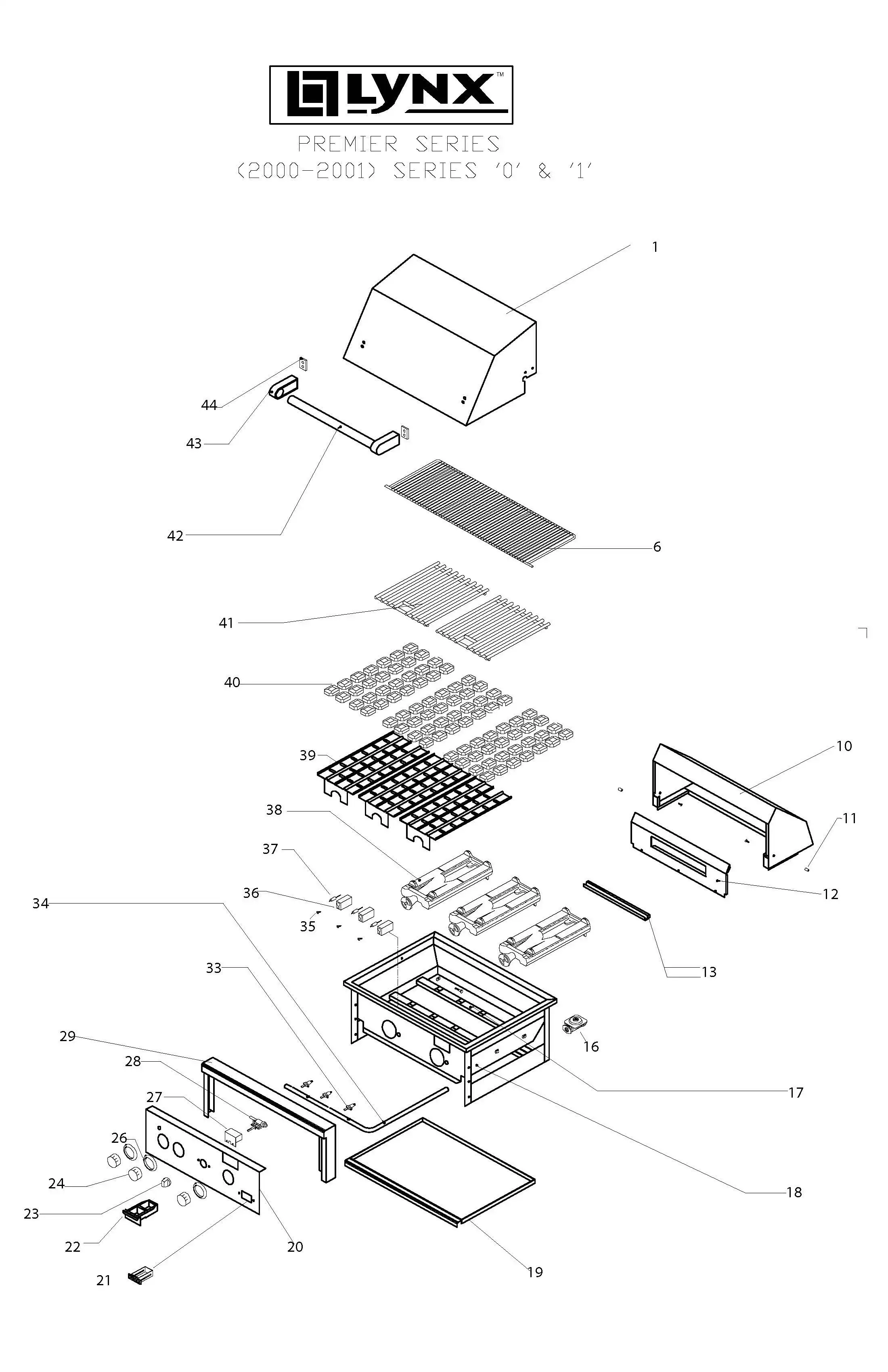 Lynx Premier LBQ36 (2001 and older) And Older parts diagram